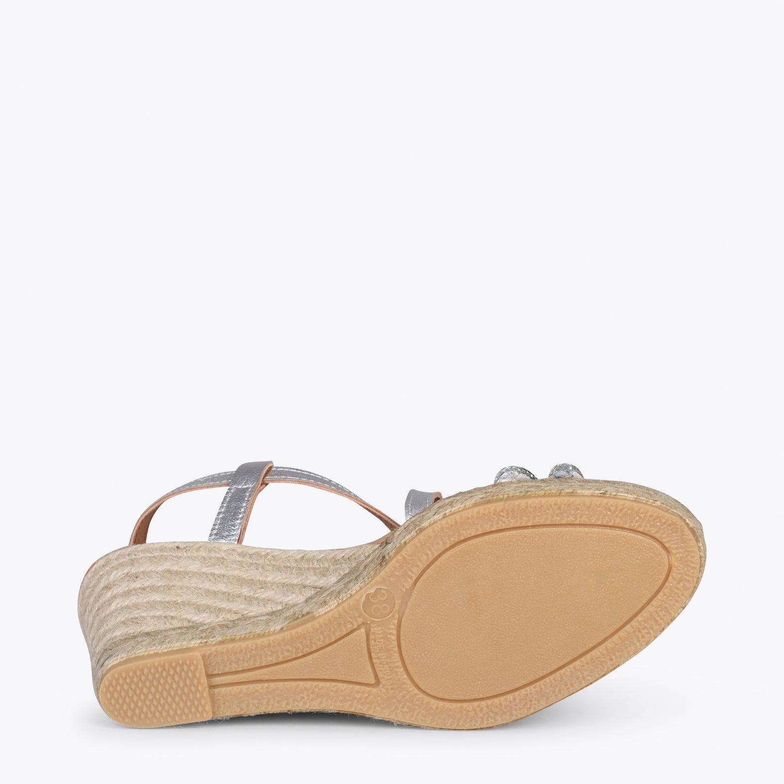 MORAIRA - Espadrilles à talon compensé ARGENTÉ