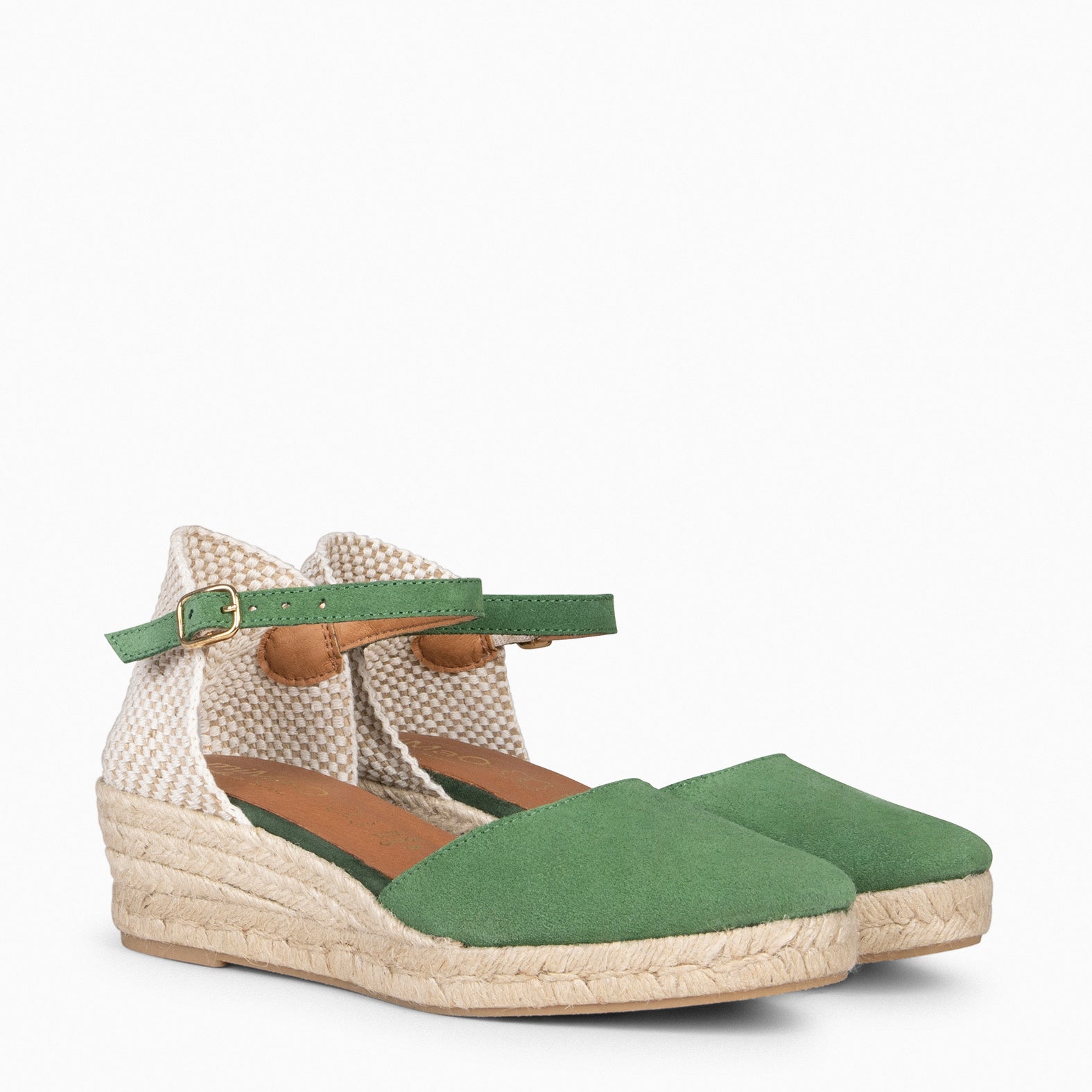 FORNELLS - GREEN WEDGE ESPADRILLES