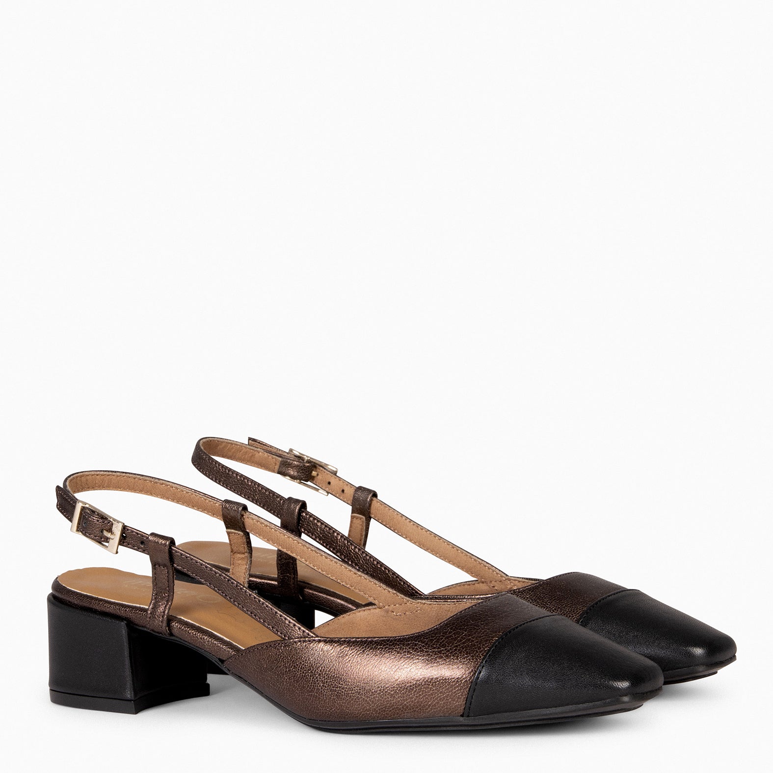 AUDREY – Escarpins à bride bicolores CUIVRE
