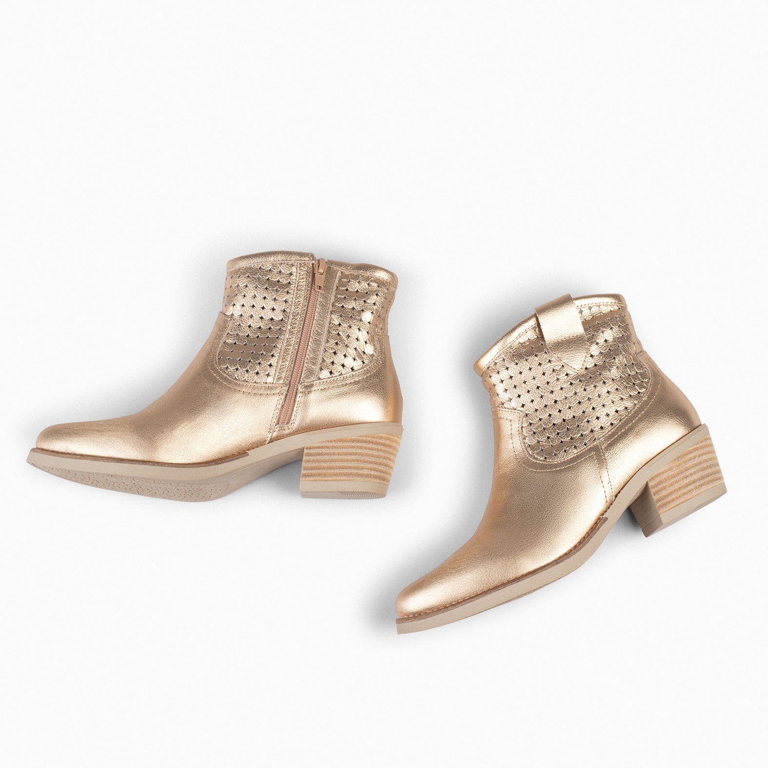 HOUSTON – GOLDEN cowboy booties with heel