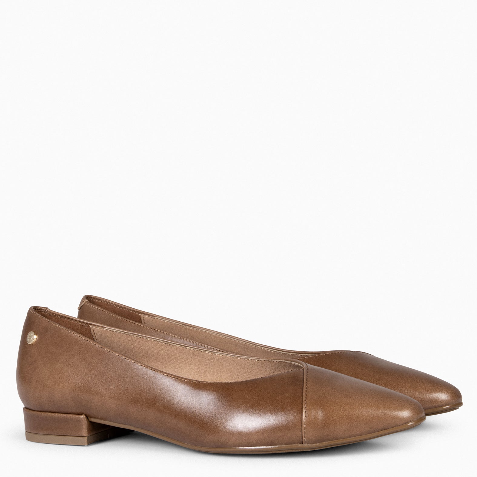 MARIE - Bailarinas tacón bajo TAUPE