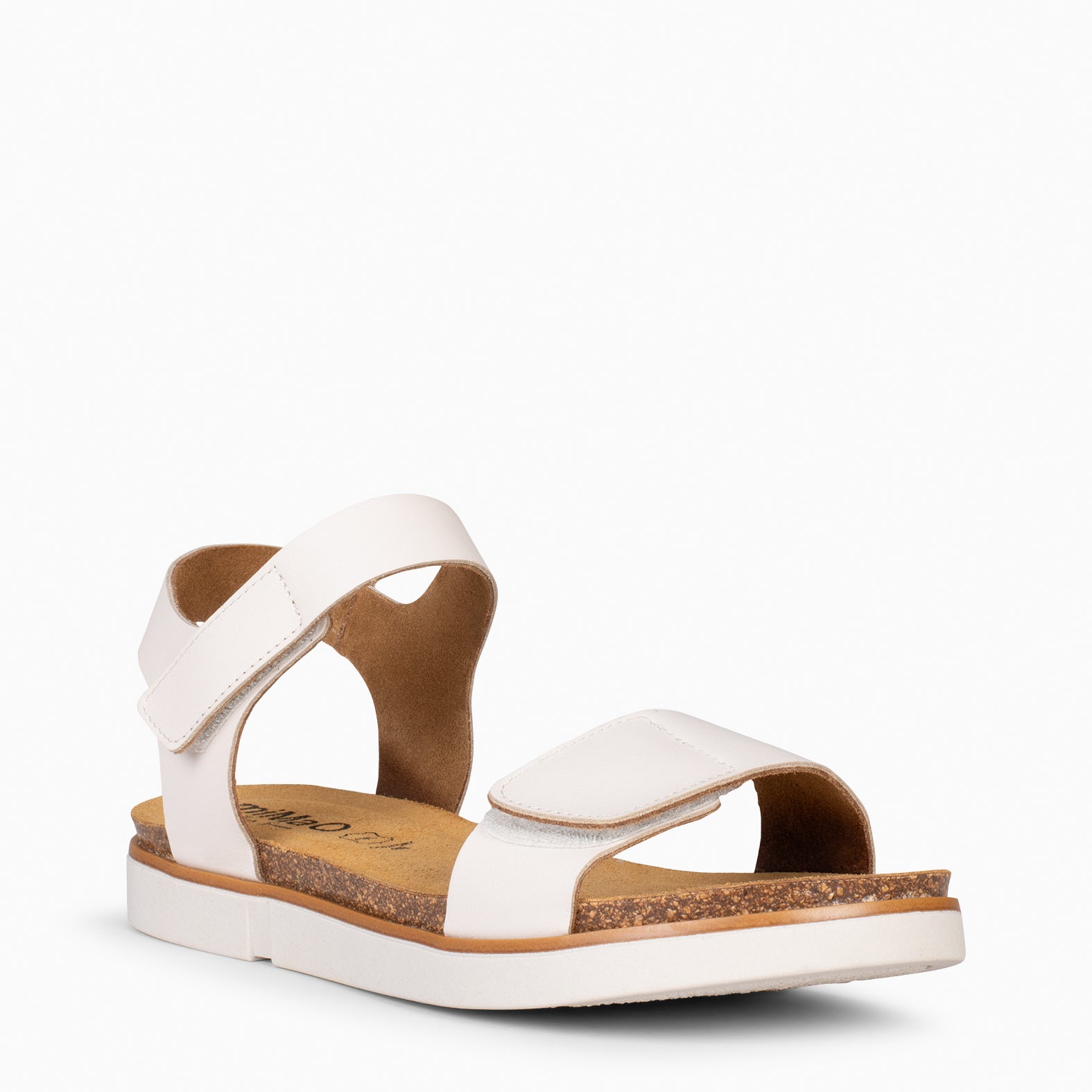 ARALIA - Sandalias planas con tiras de velcro HUESO