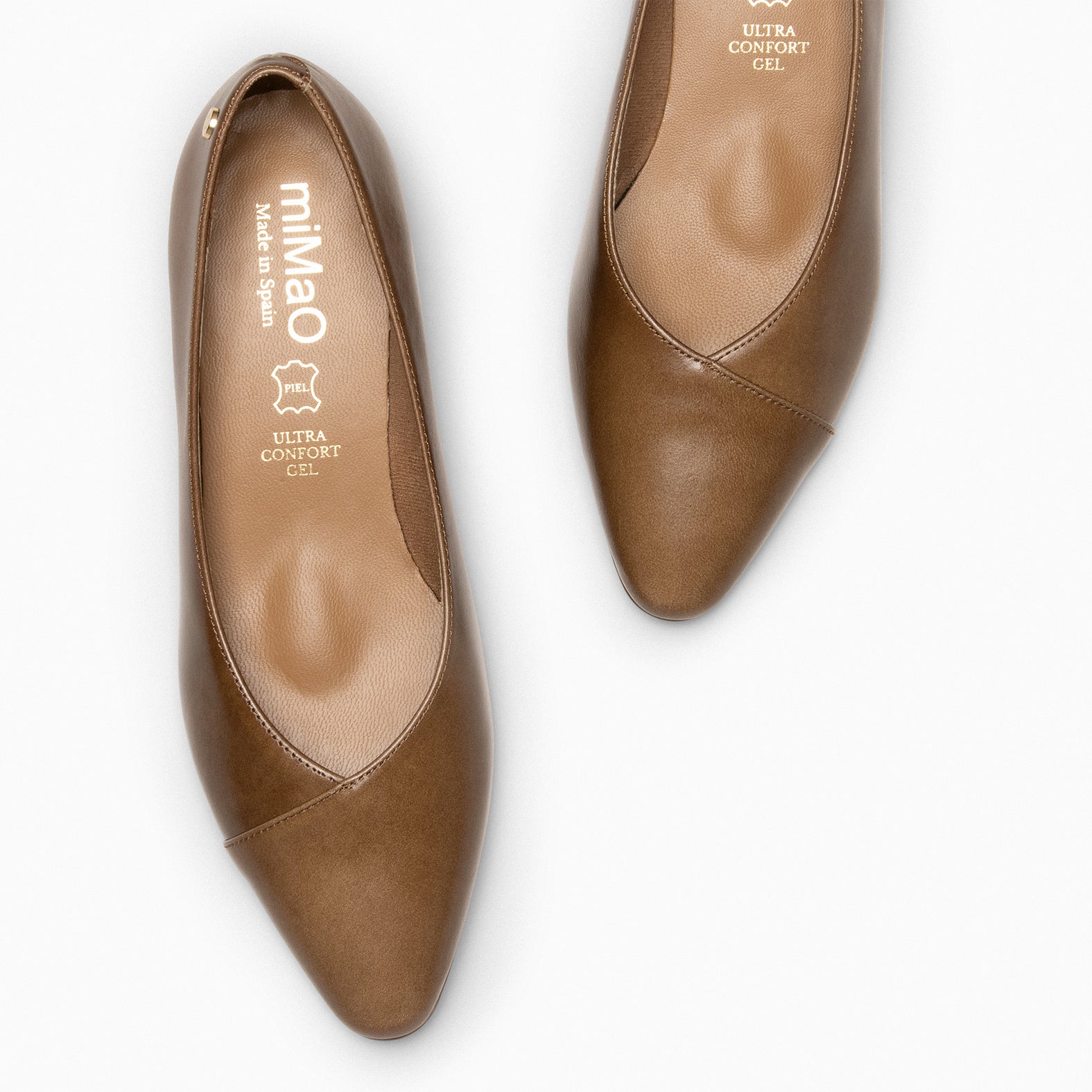 MARIE - Bailarinas tacón bajo TAUPE