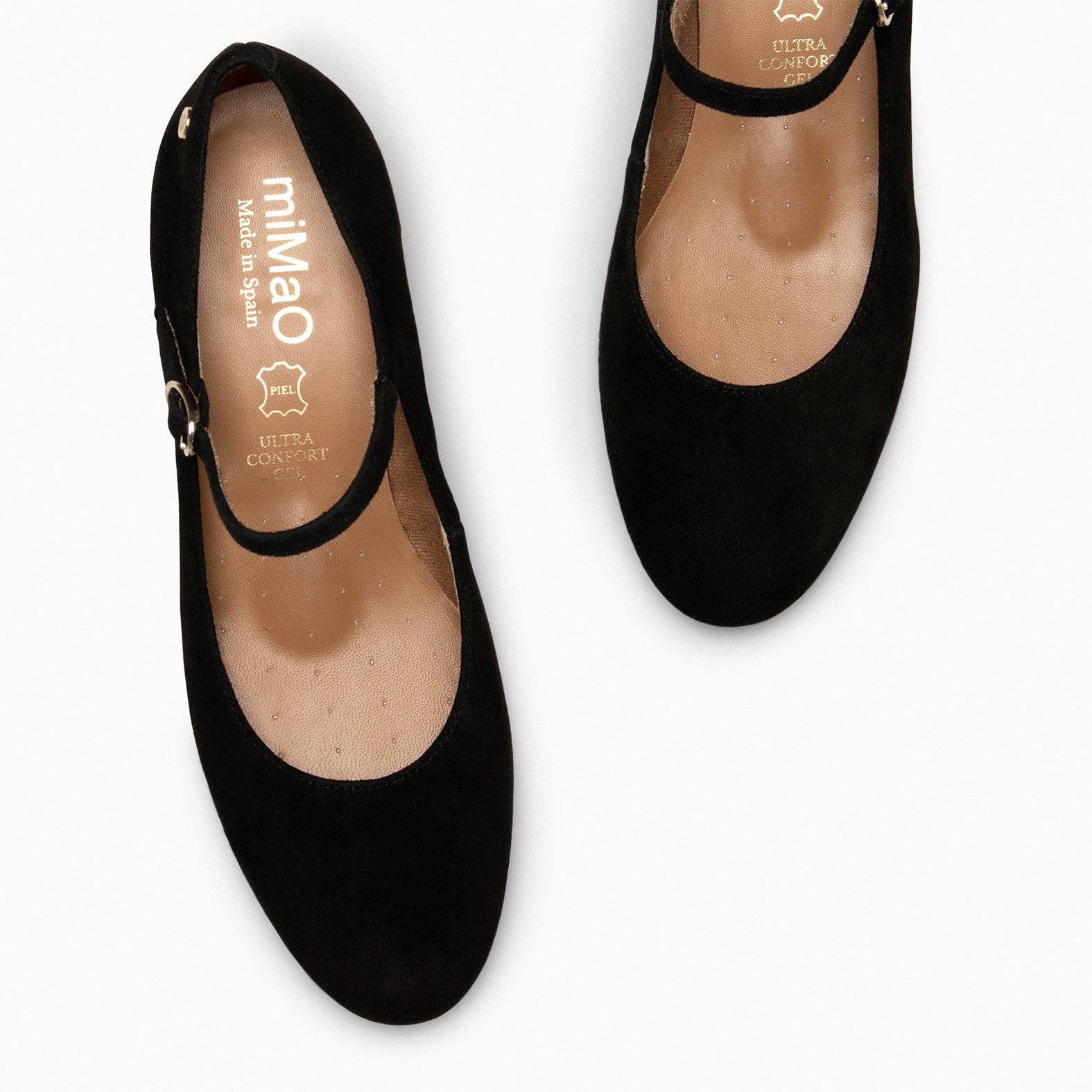 NORA - Merceditas con tacón bajo NEGRO