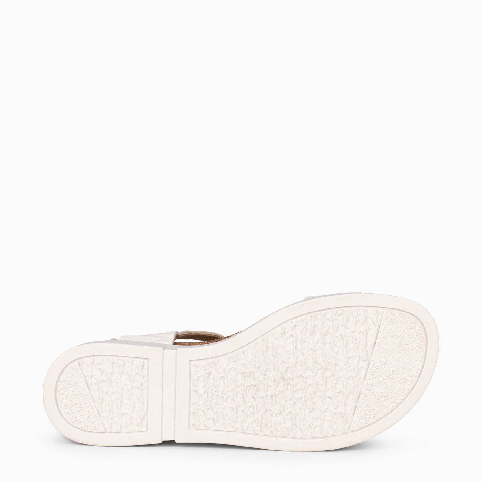 ARALIA - Sandalias planas con tiras de velcro HUESO