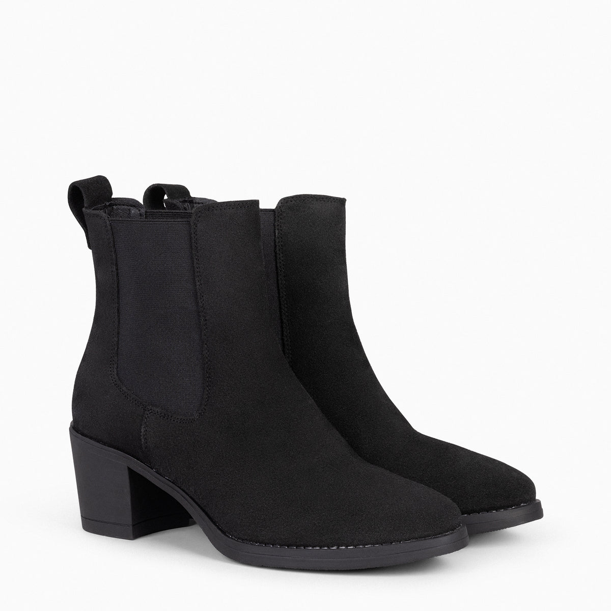 NEW CHELSEA - Botines de caña alta con tacón para mujer NEGRO