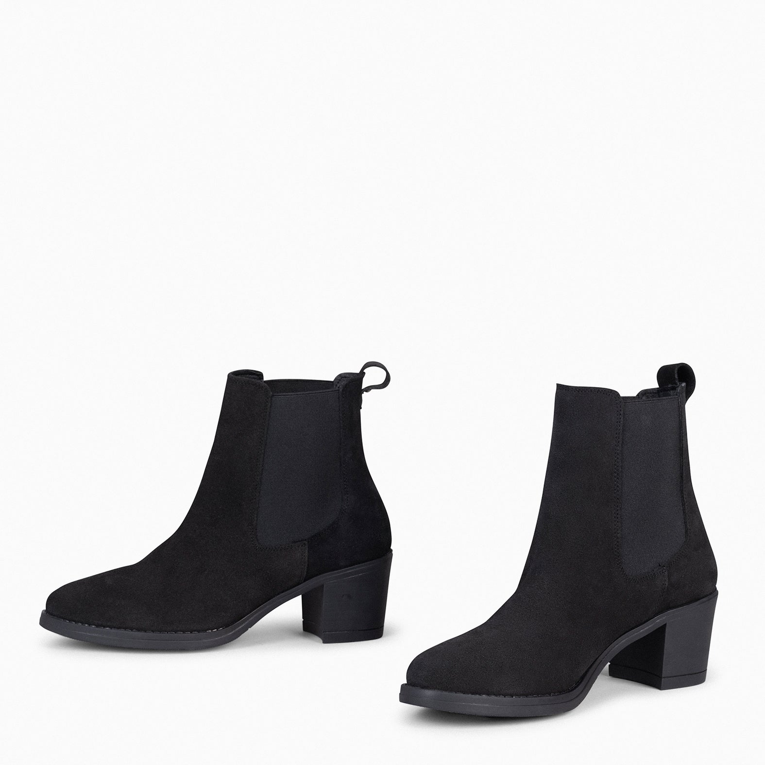NEW CHELSEA - Botines de caña alta con tacón para mujer NEGRO