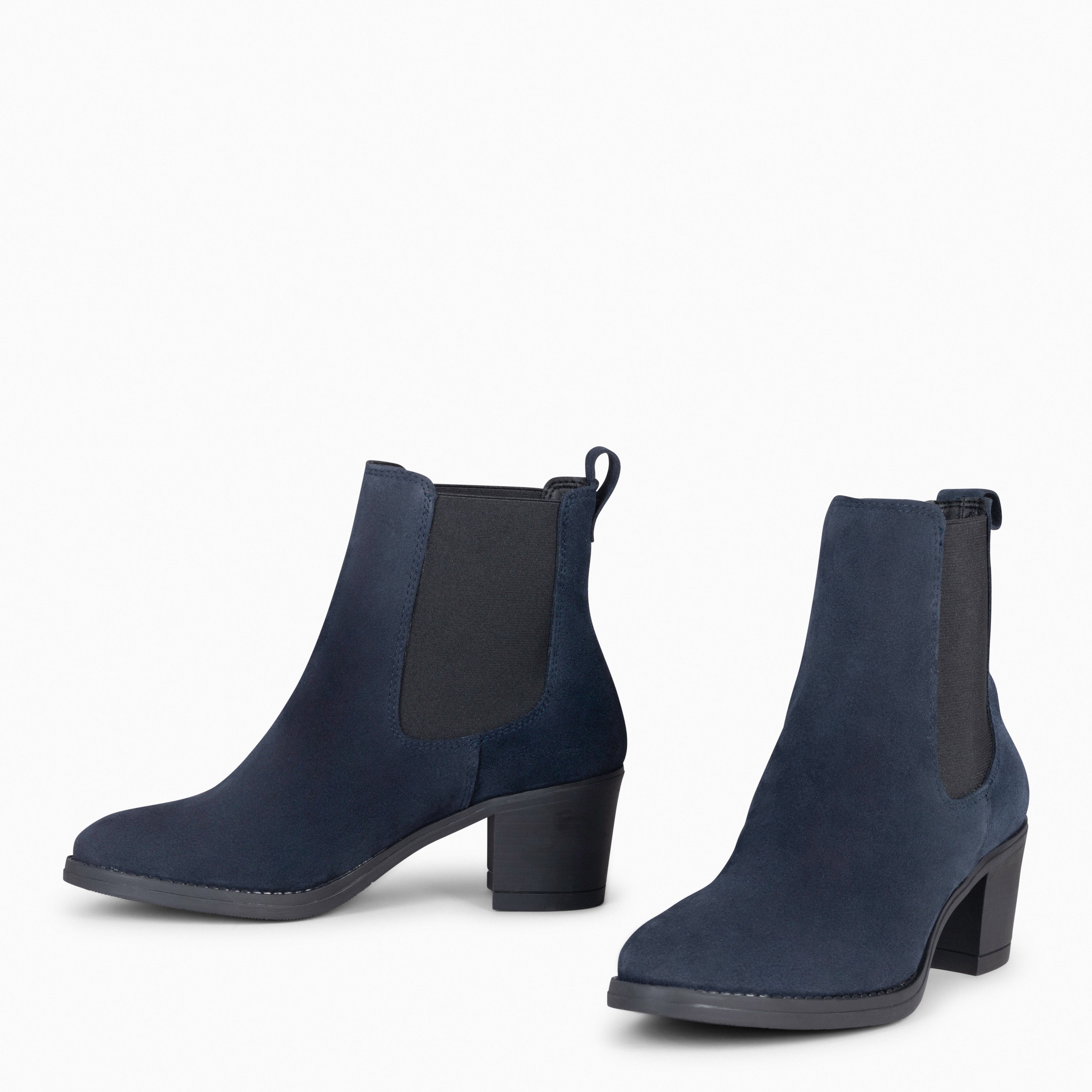 NEW CHELSEA - Botines de caña alta con tacón para mujer AZUL MARINO