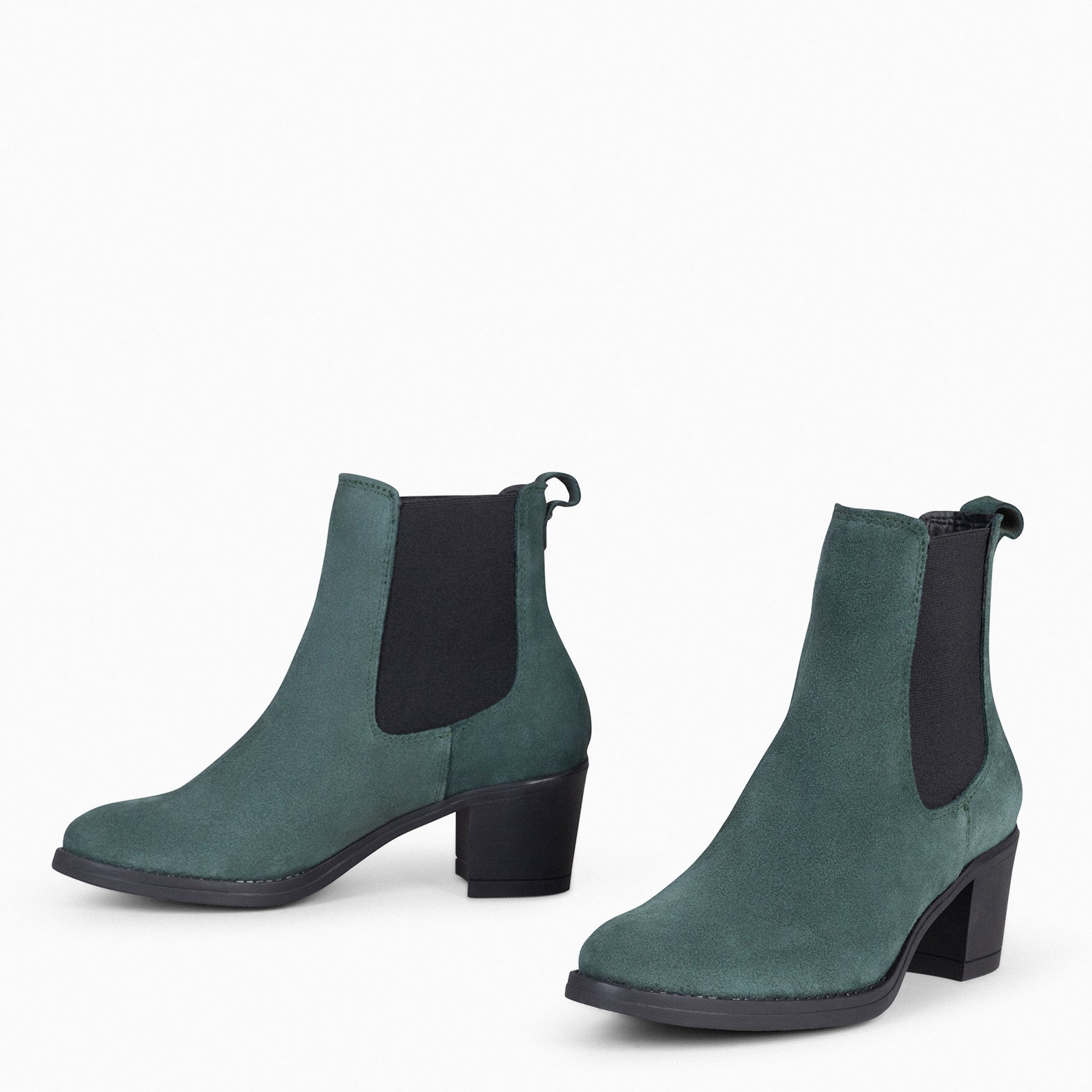 NEW CHELSEA - Botines de caña alta con tacón para mujer VERDE