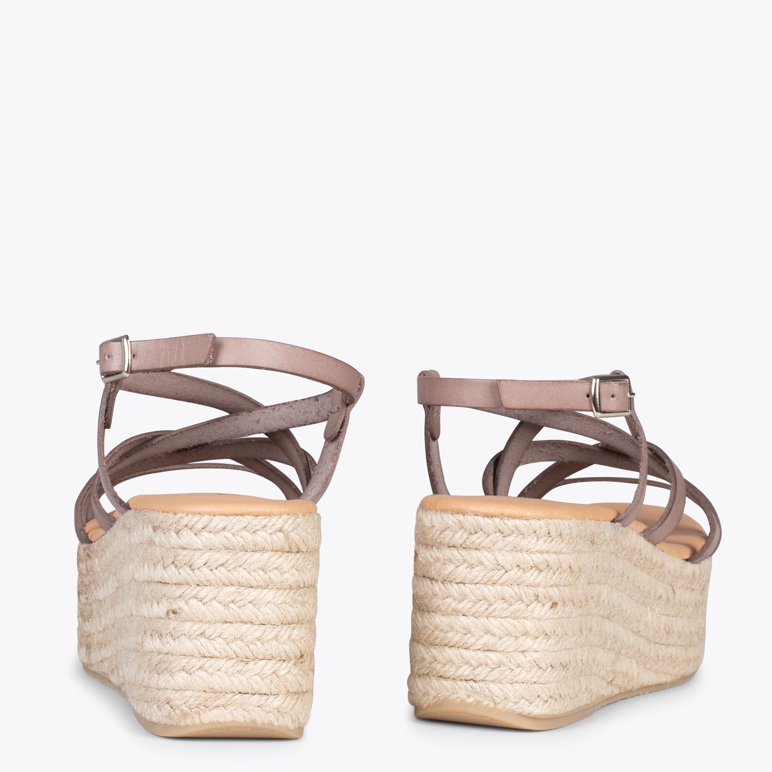 ALAJAR - Sandales compensées en jute TAUPE