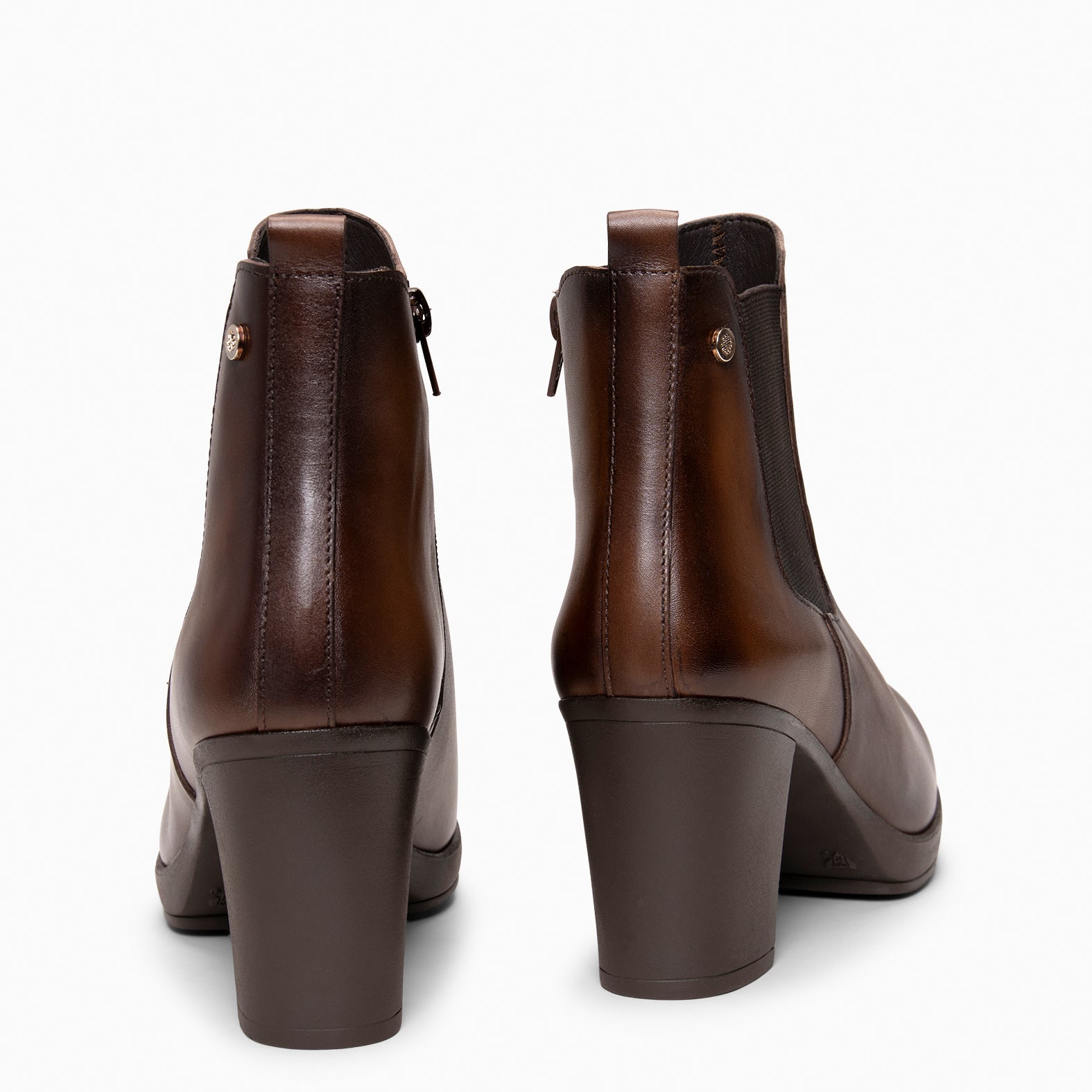 SABRINA – Botin de tacón alto con elástico lateral CAMEL