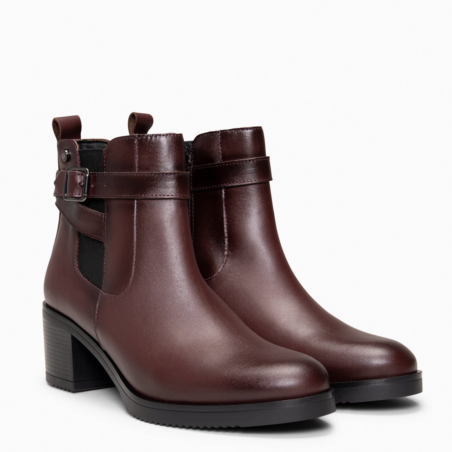 LEMY - Bottines élégantes en cuir BORDEAUX