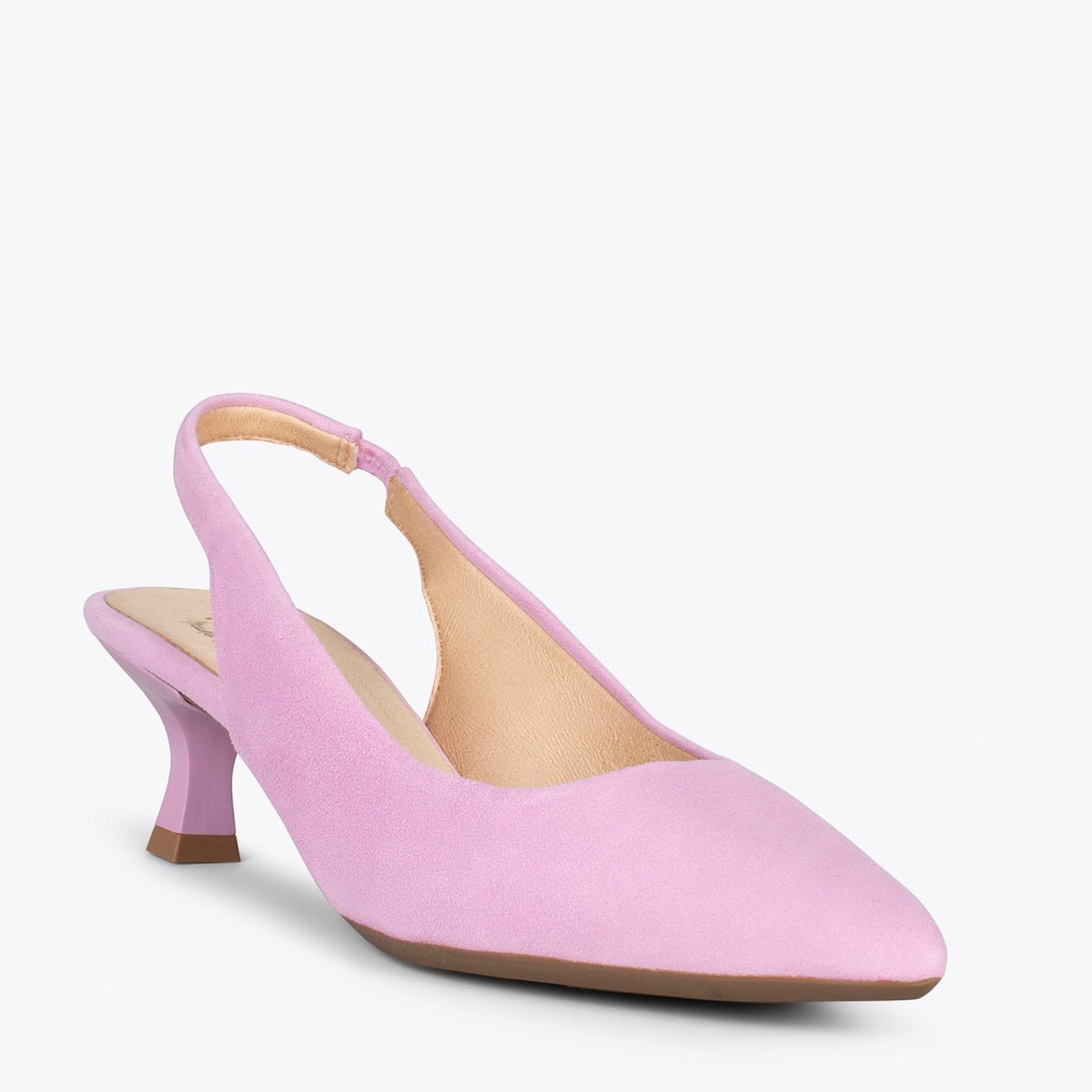 SLING-BACK KITTEN – LAVENDER low heel with bell shape