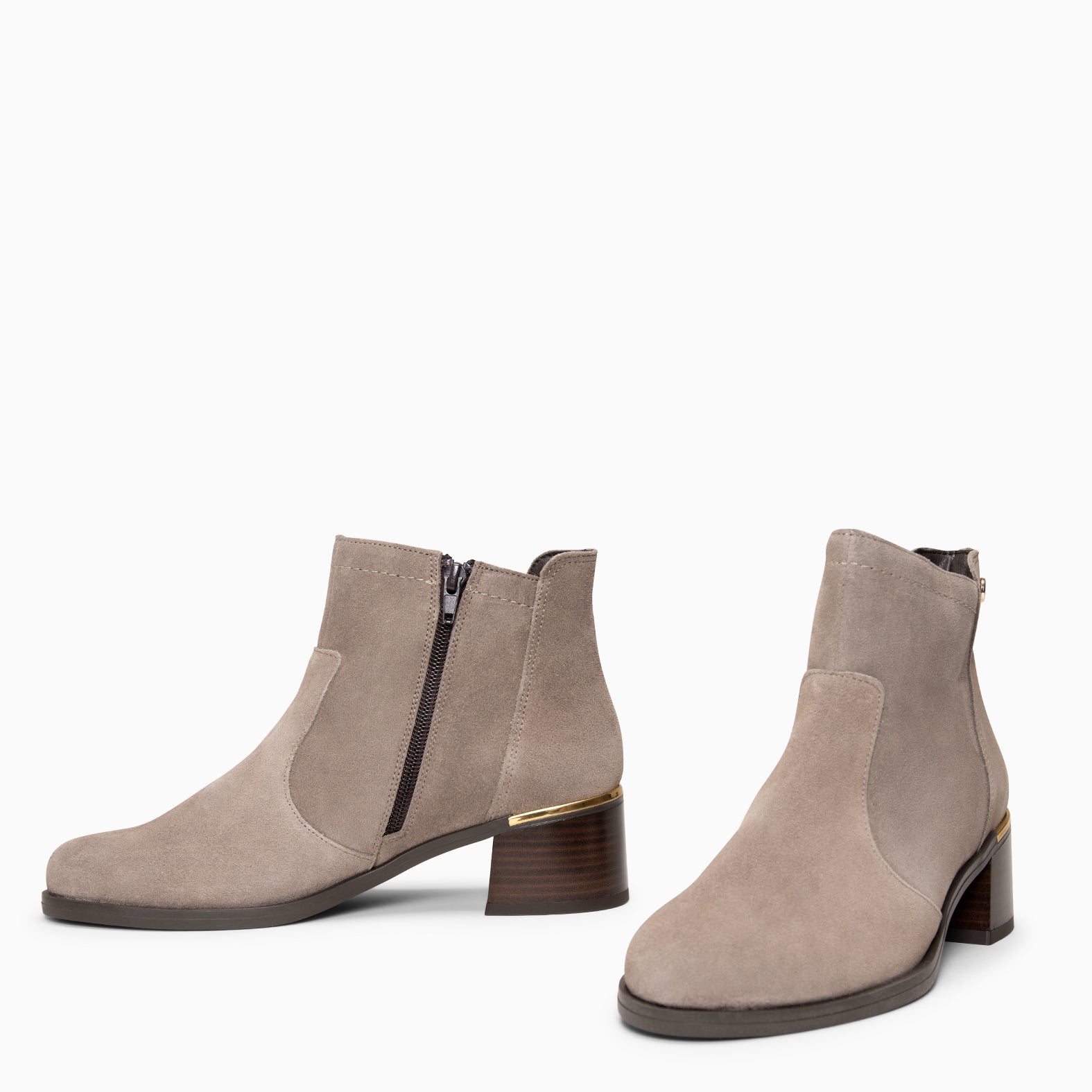 NIXIE - TAUPE women's low heel booties