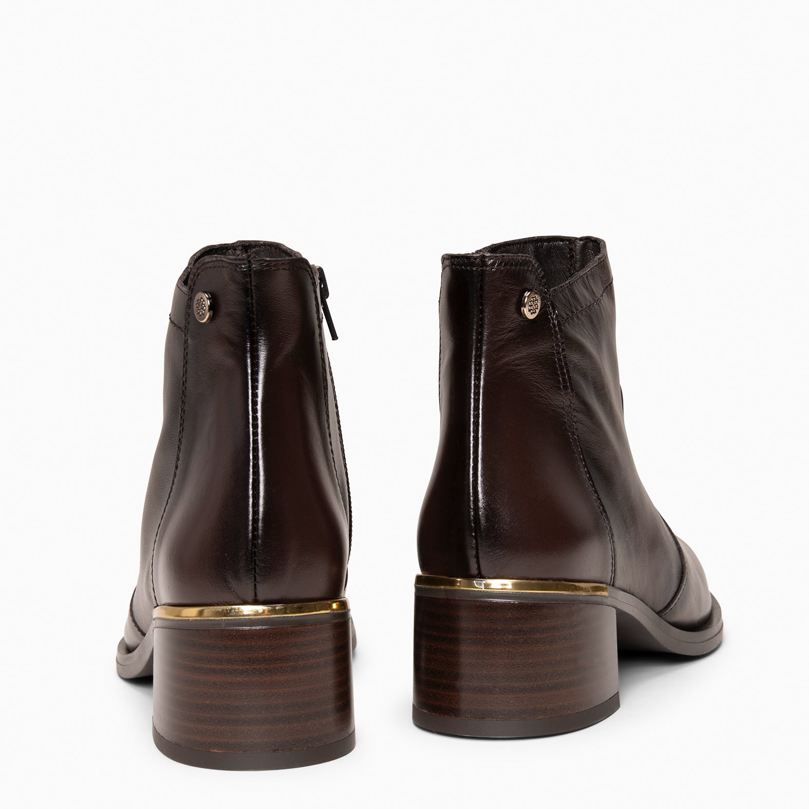 NIXIE – botines de tacón bajo para mujer MARRON