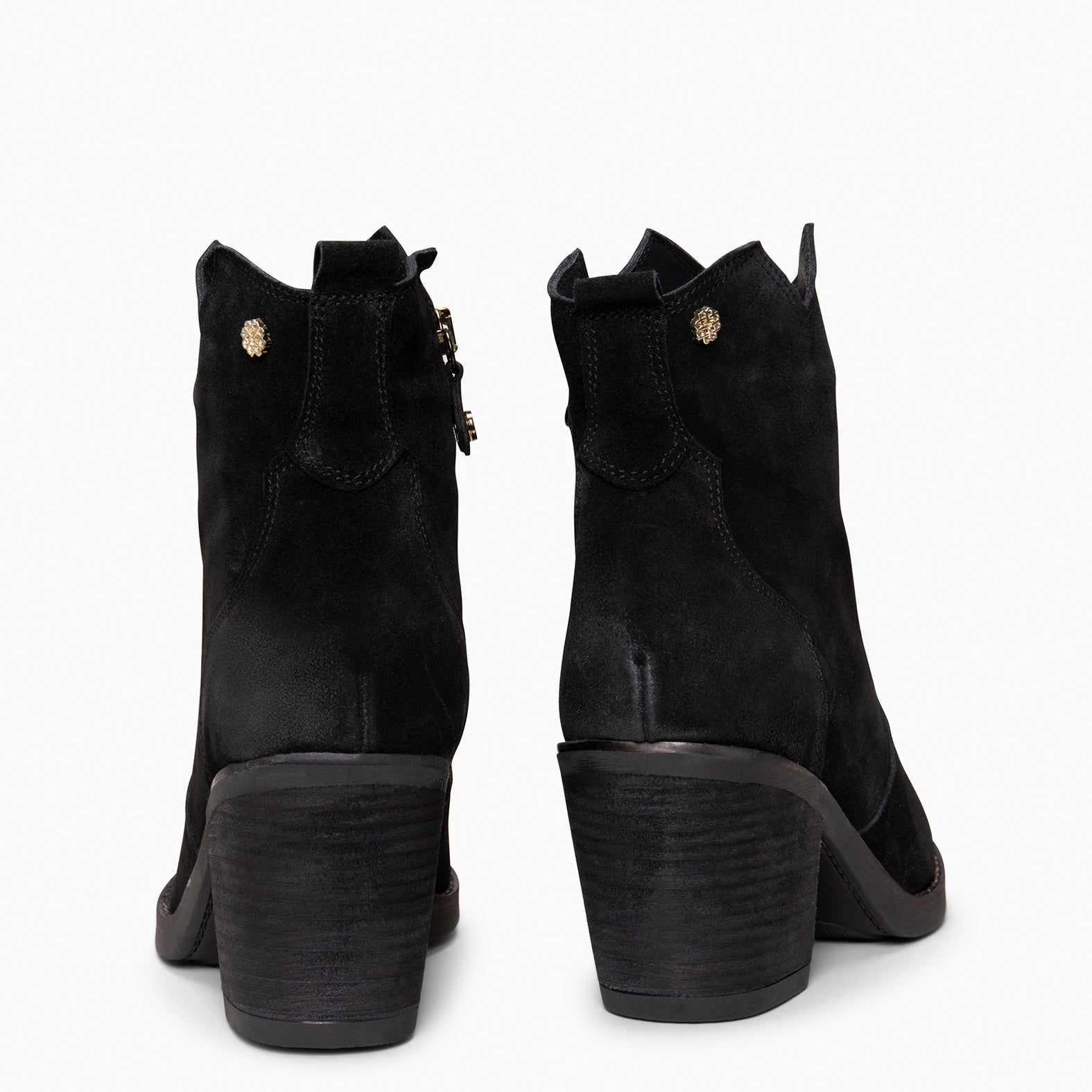 BEDFORD - Bottines cowboy pour femme en daim NOIR