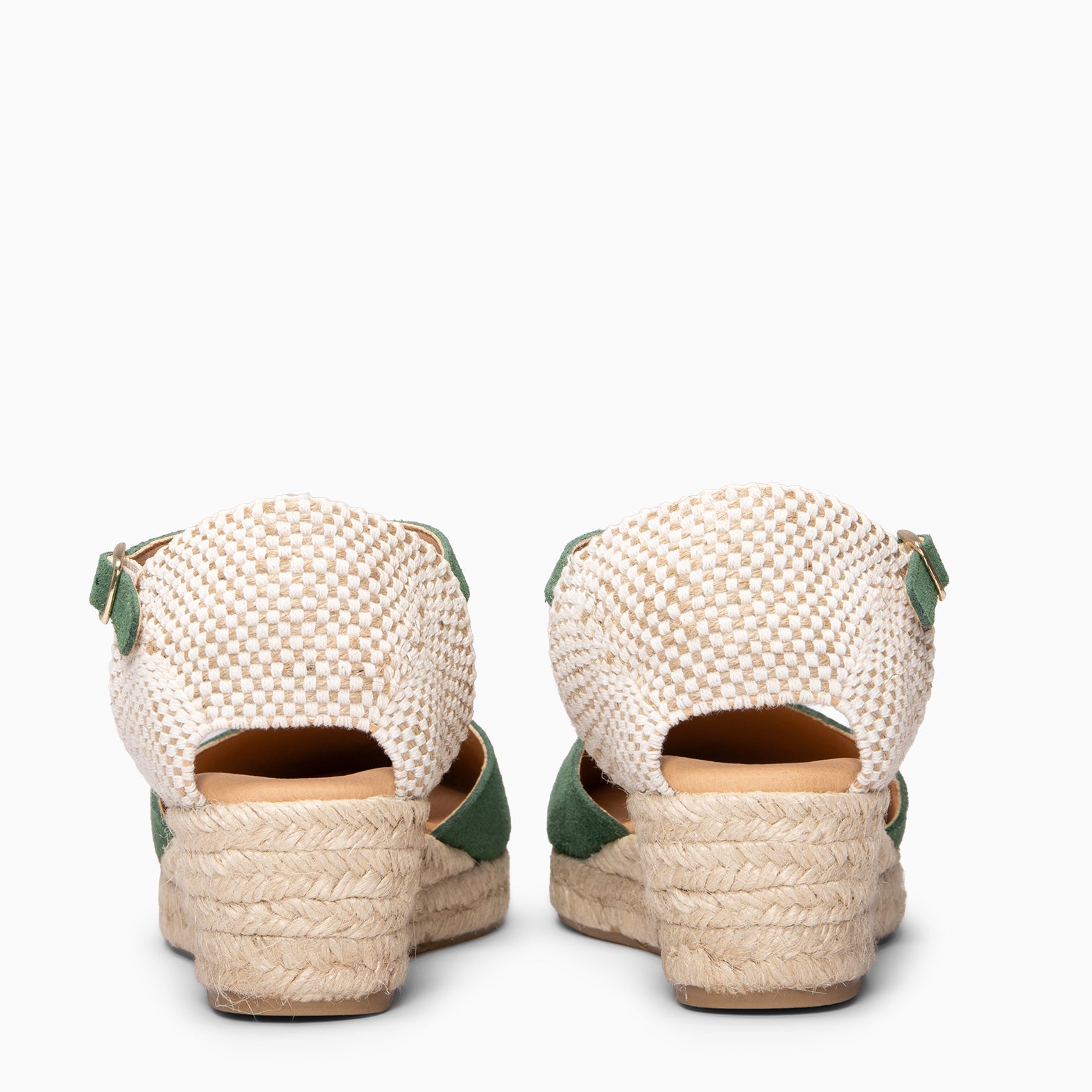 FORNELLS - Espadrilles à petit talon VERT
