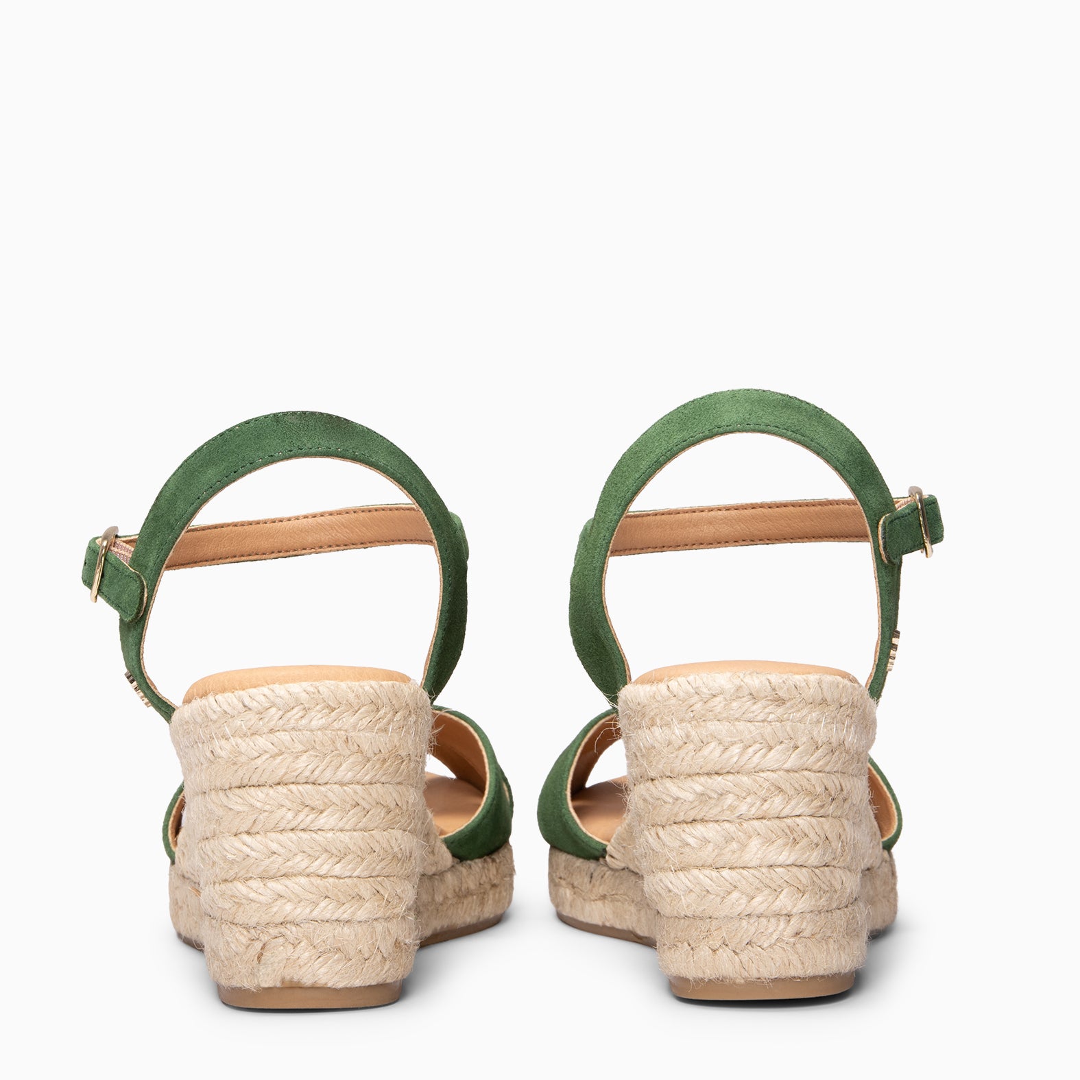 CALPE - Espadrilles à talon en daim VERT