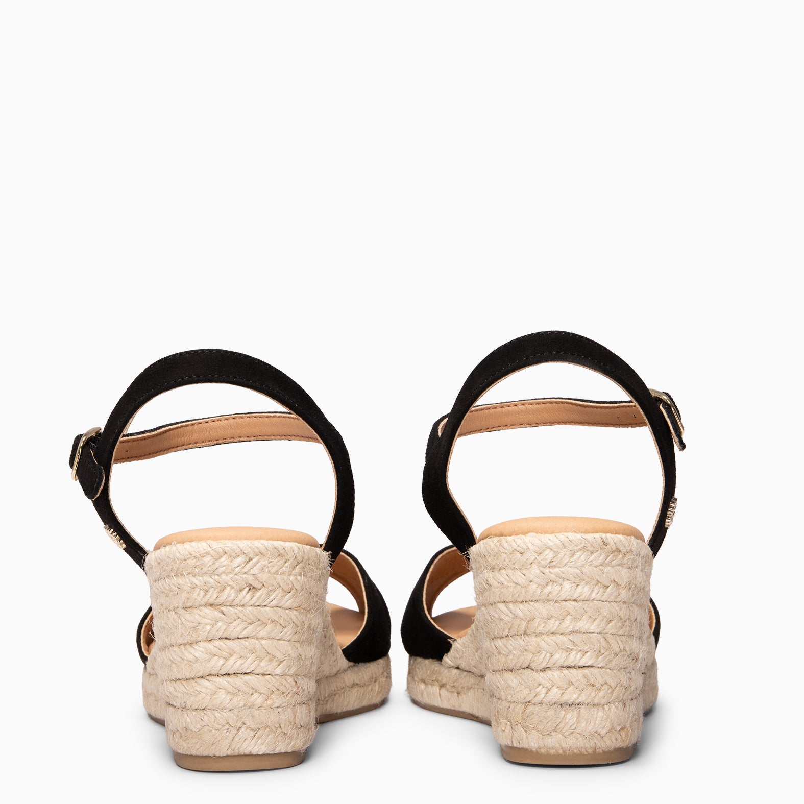 CALPE - Espadrilles à talon en daim NOIR