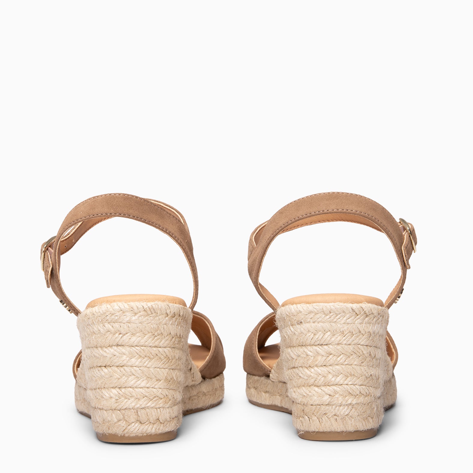 CALPE - Espadrilles à talon en daim TAUPE