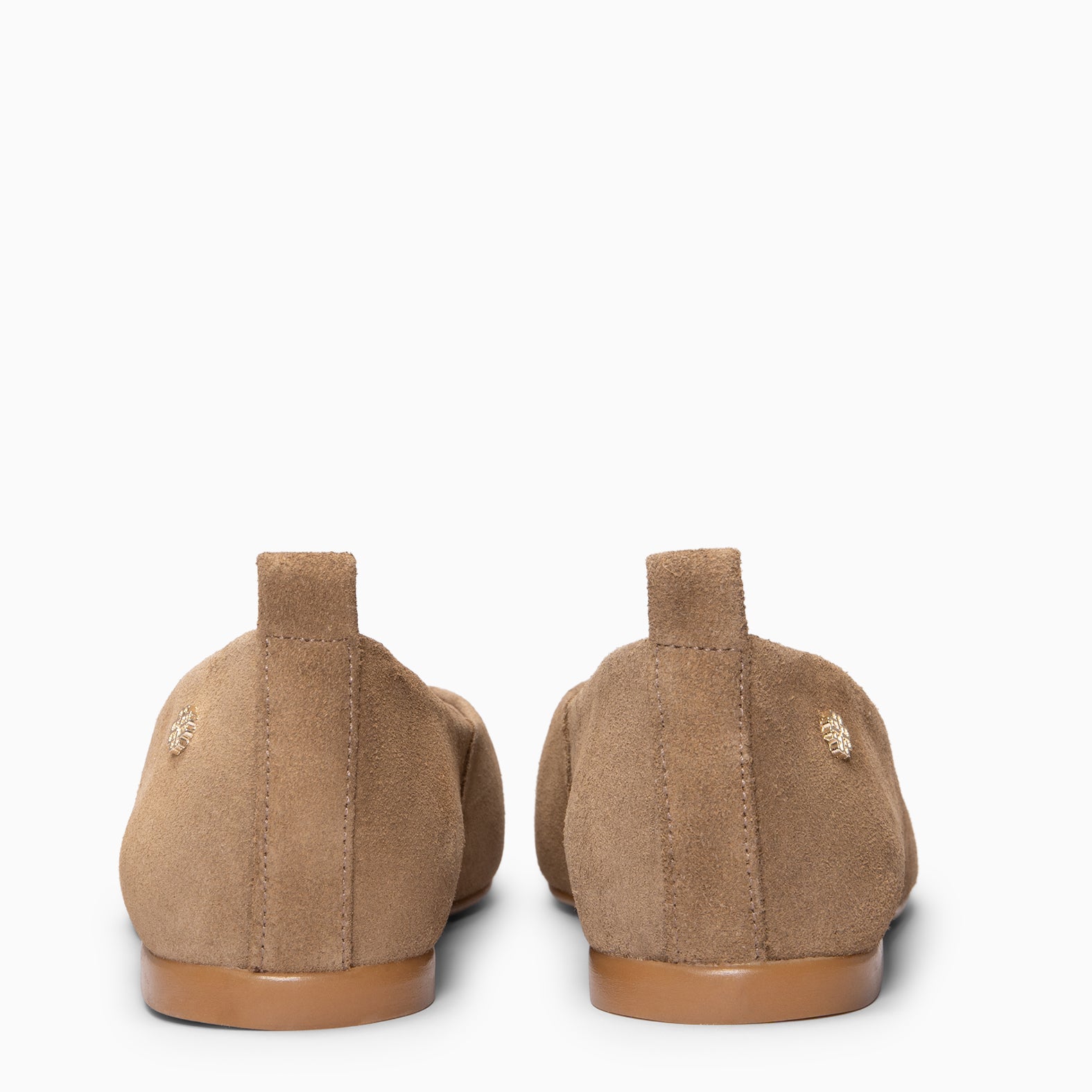 CLAUDIA - Bailarinas de ante con tacón bajo TAUPE