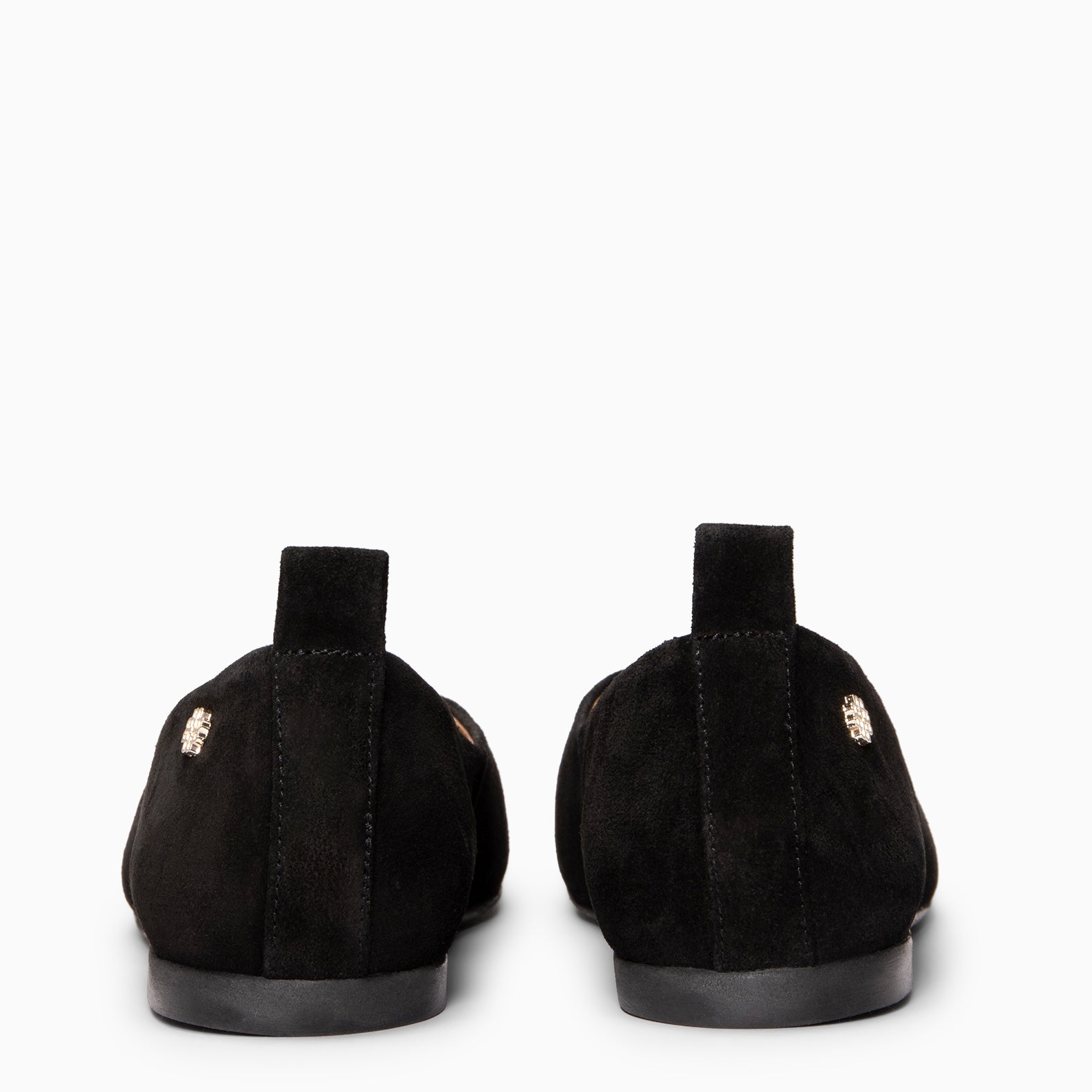 CLAUDIA - Bailarinas de ante con tacón bajo NEGRO