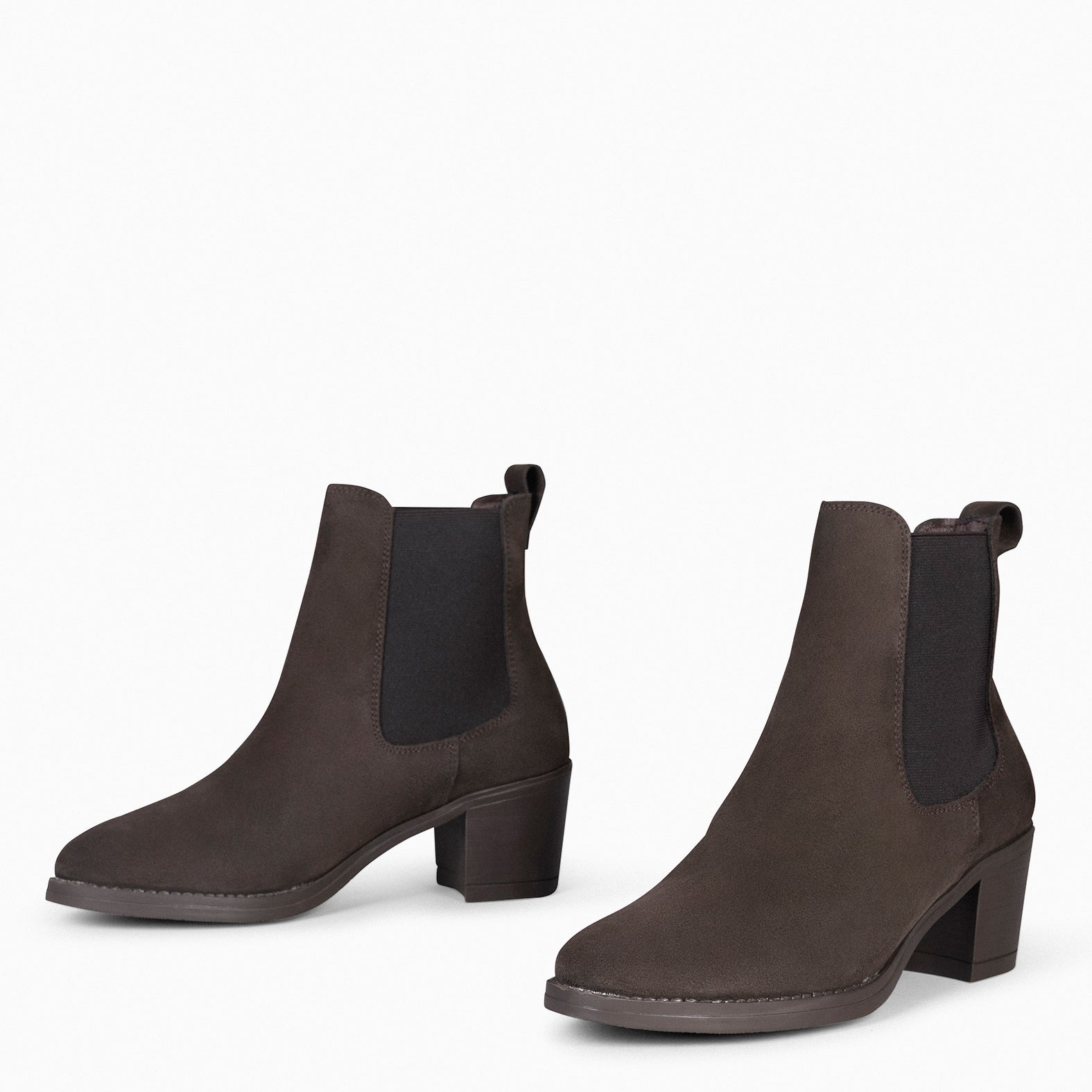 NEW CHELSEA - Botines de caña alta con tacón para mujer MARRÓN