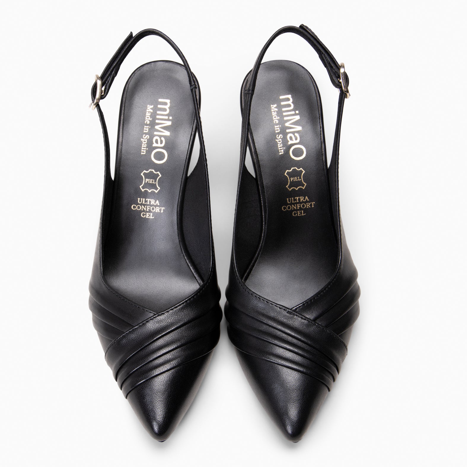 CARLA – Zapato de tacón alto destalonado NEGRO