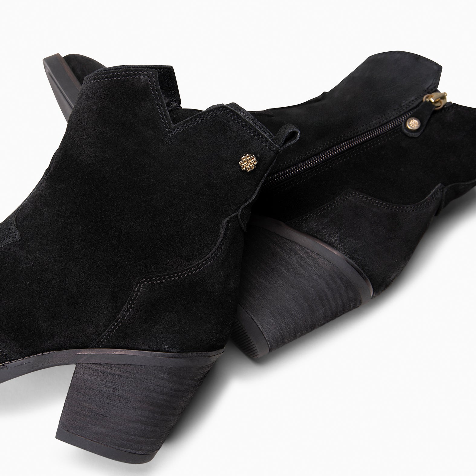 BEDFORD - Bottines cowboy pour femme en daim NOIR