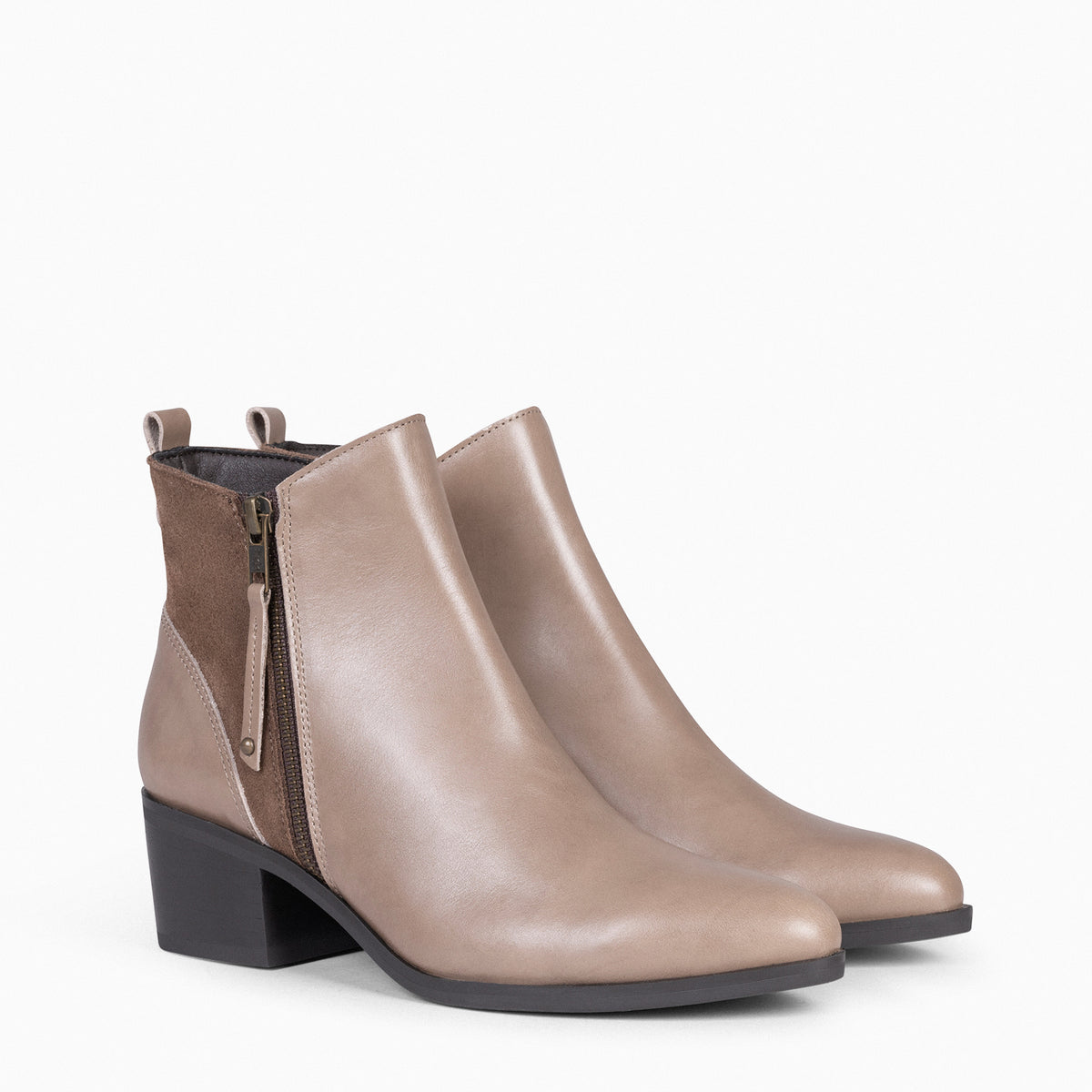 REBECCA - Botines con Tacón para Mujer TAUPE
