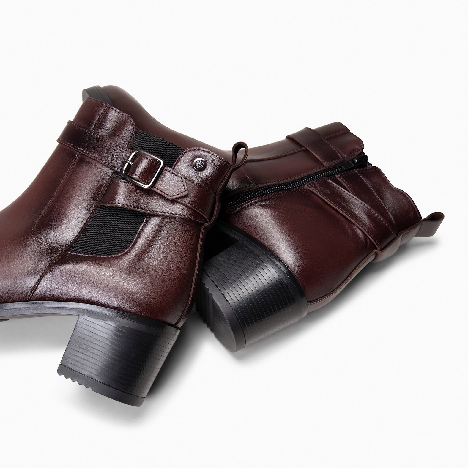 LEMY - Bottines élégantes en cuir BORDEAUX