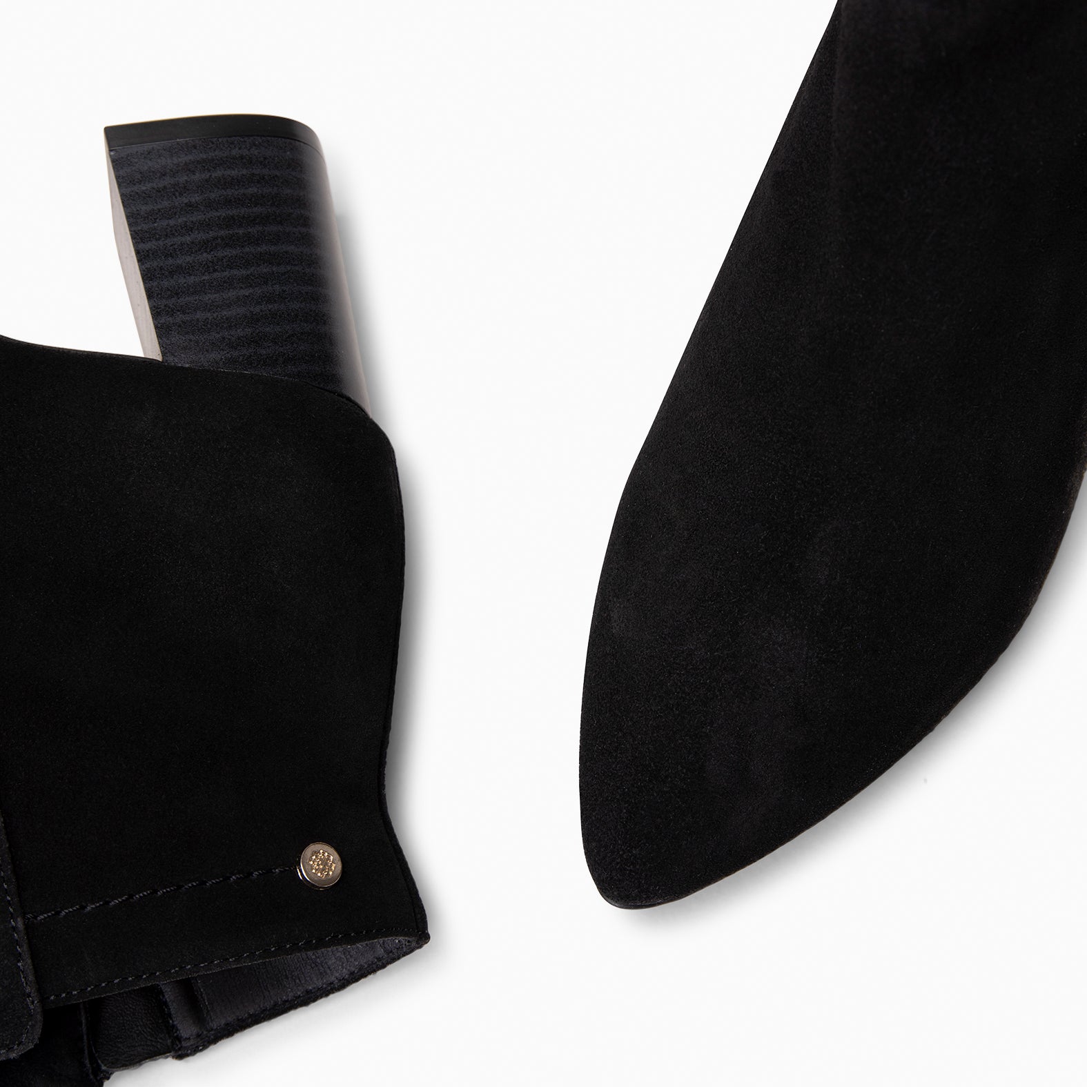 CITY - Botines de tacón ancho y punta fina NEGRO