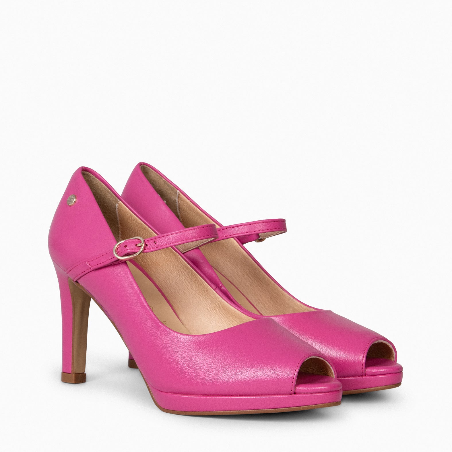 CASSIS - Zapato Peep Toe con correa FUCSIA