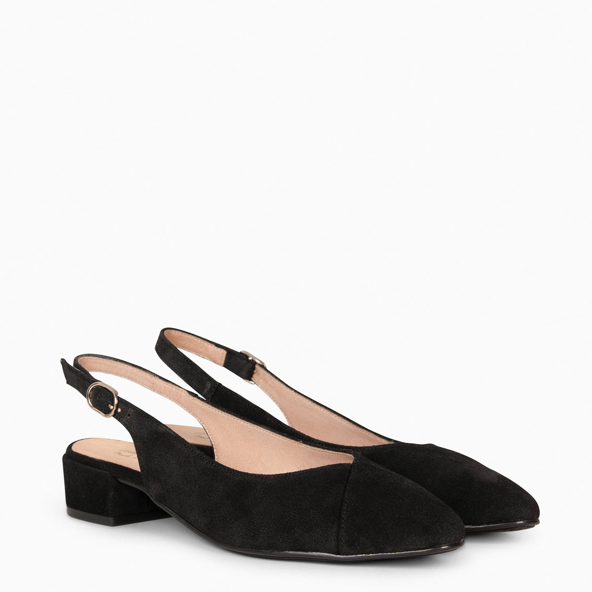 MARTINA – Slingbacks en cuir NOIR
