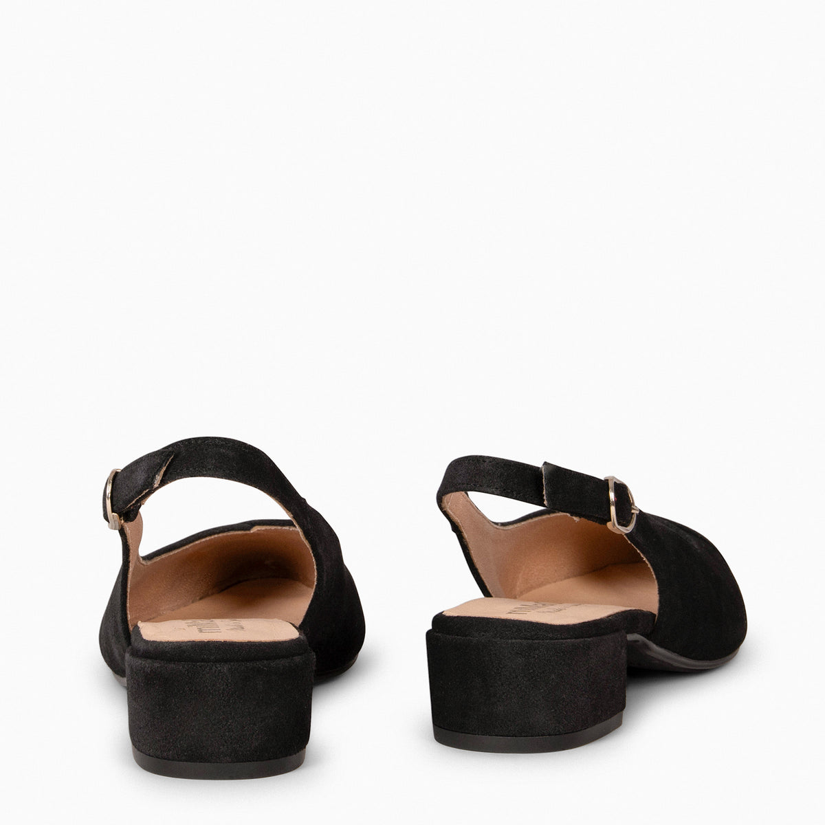 MARTINA – Slingbacks en cuir NOIR