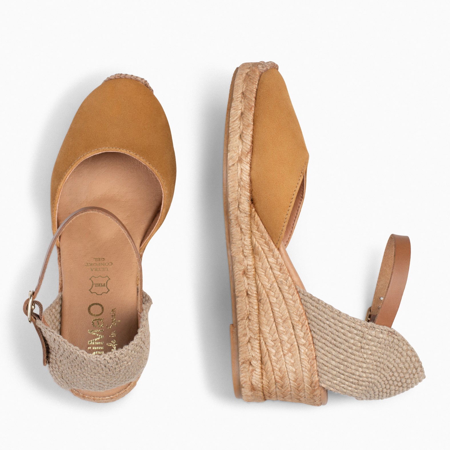 ALTEA – Espadrilles à talon compensé MARRON