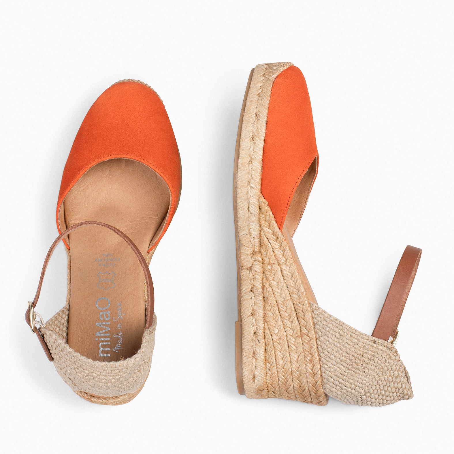 ALTEA – Espadrilles à talon compensé ORANGE