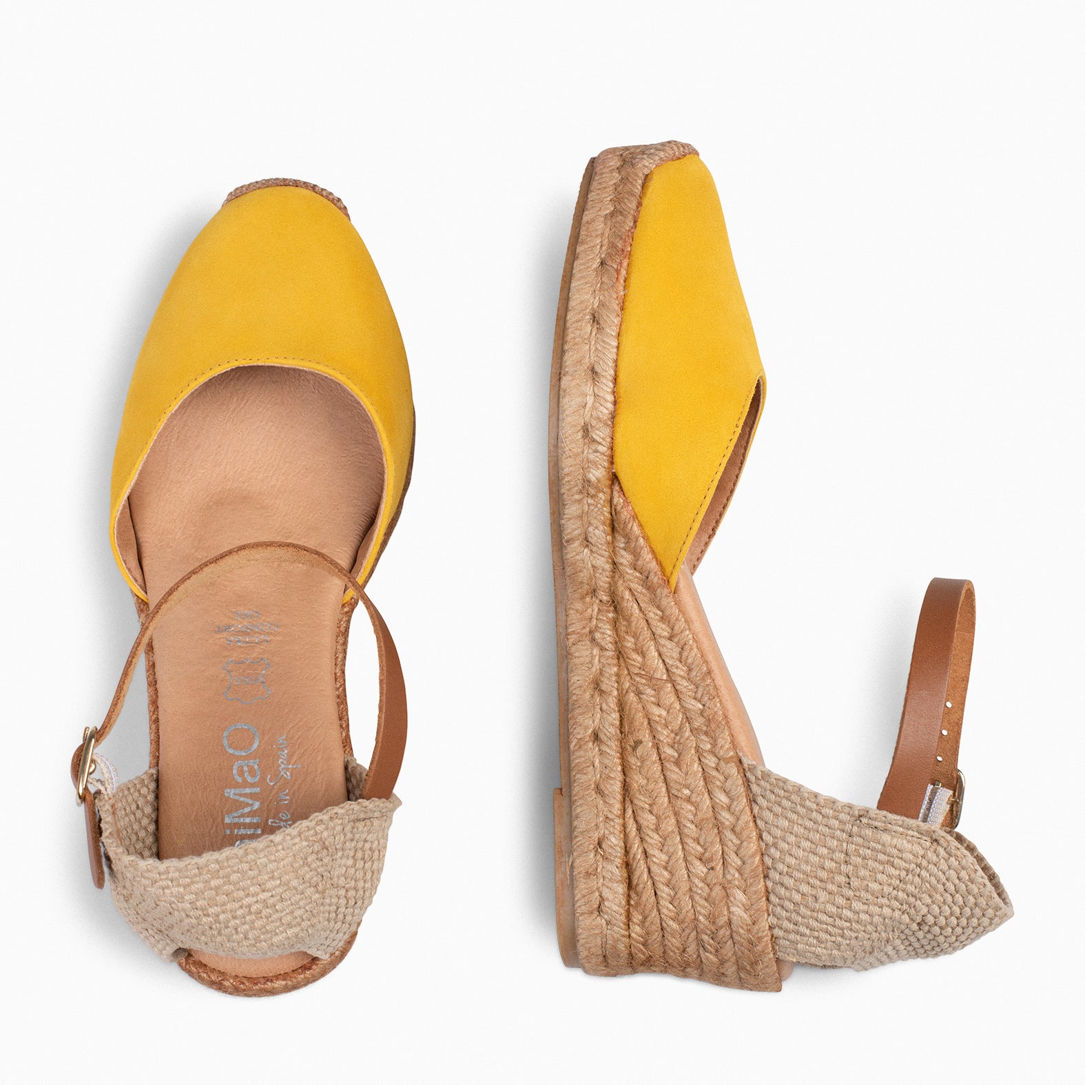 ALTEA – Espadrilles à talon compensé JAUNE