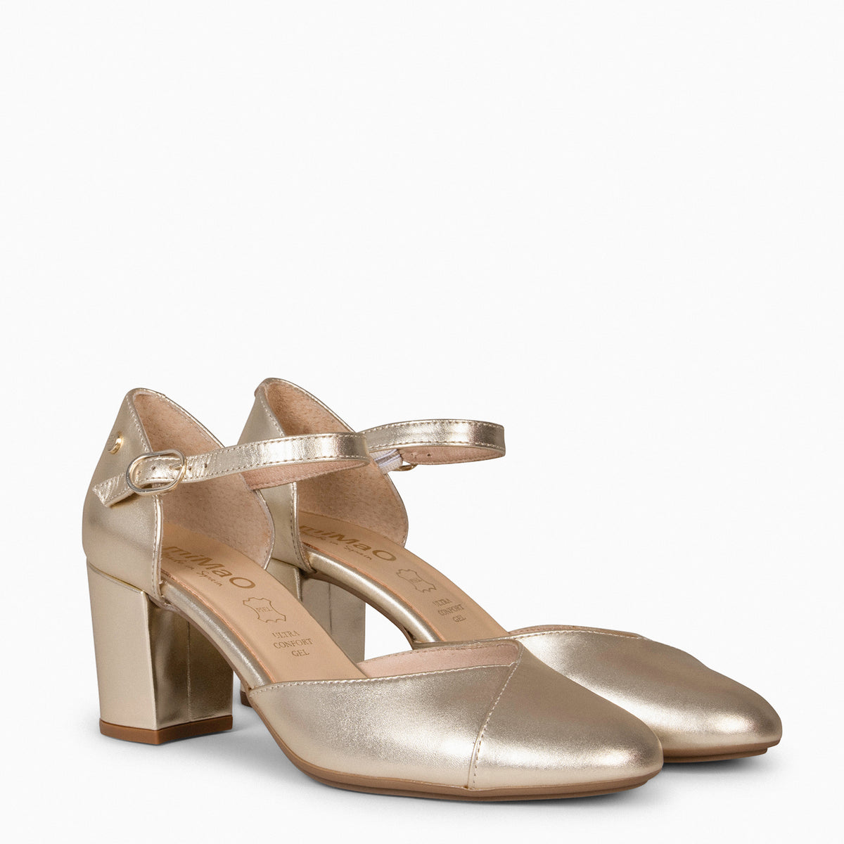 ISI - Zapatos de Mujer Abiertos con pulsera PLATINO