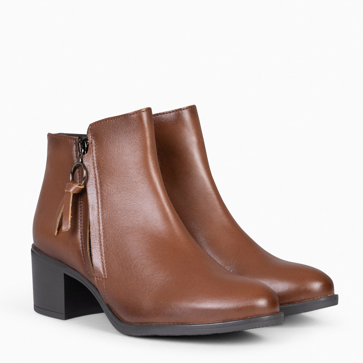 BREST - CAMEL Side Zip Booties