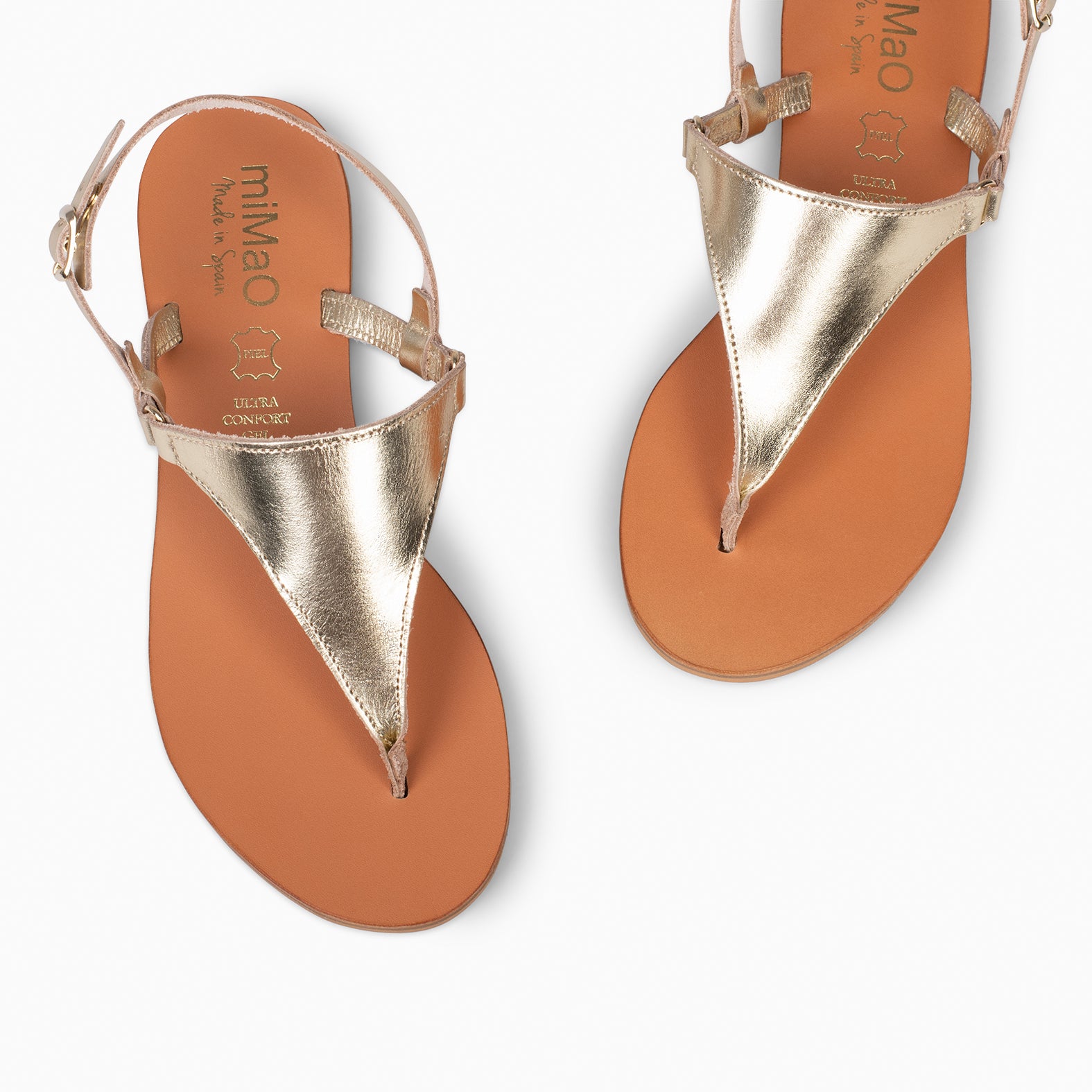 GAZANIA - Sandalias de dedo para mujer PLATINO con hebilla