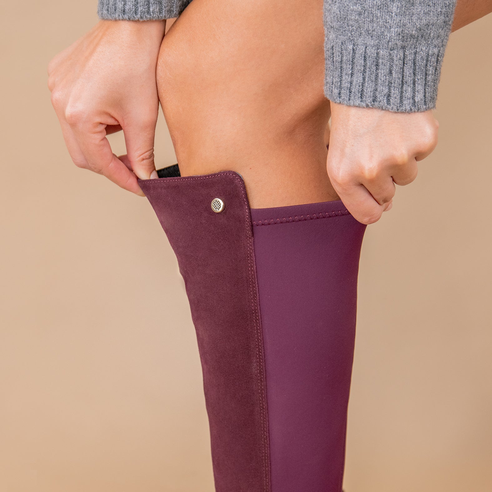 SUNSET – Botas con Tacón con elástico BURDEOS