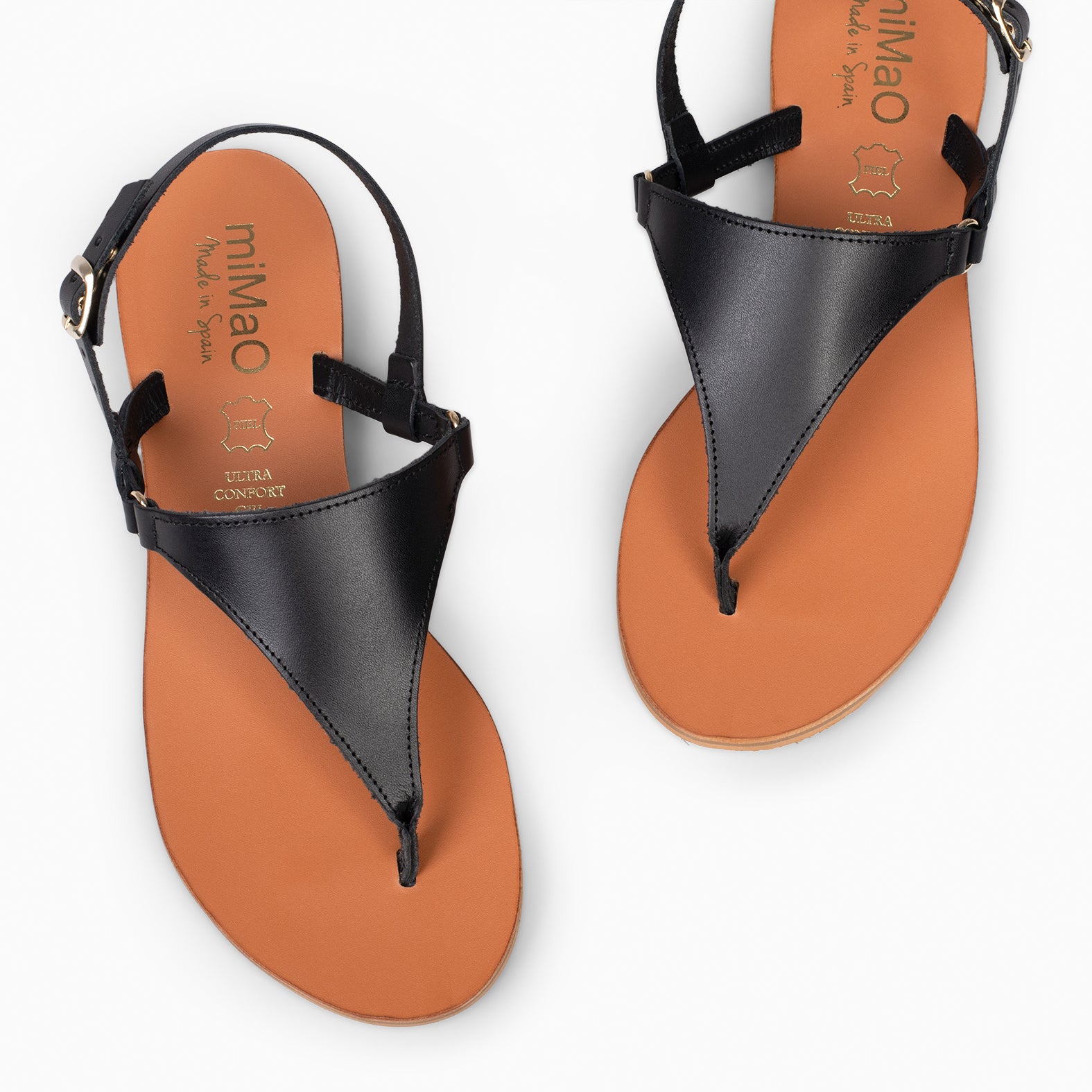GAZANIA - BLACK SANDALS WITH BUCKLE