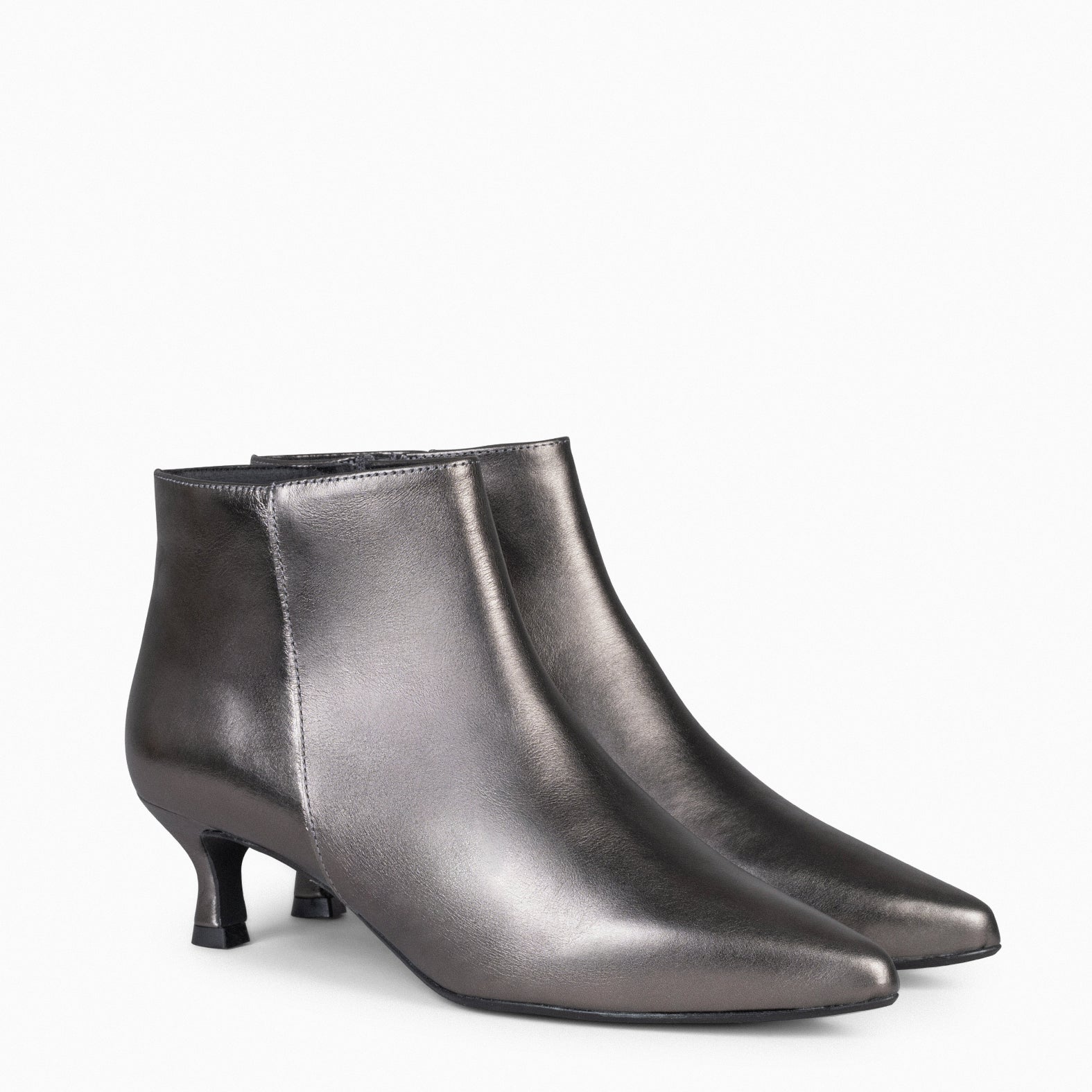 Silver low shop heel boots