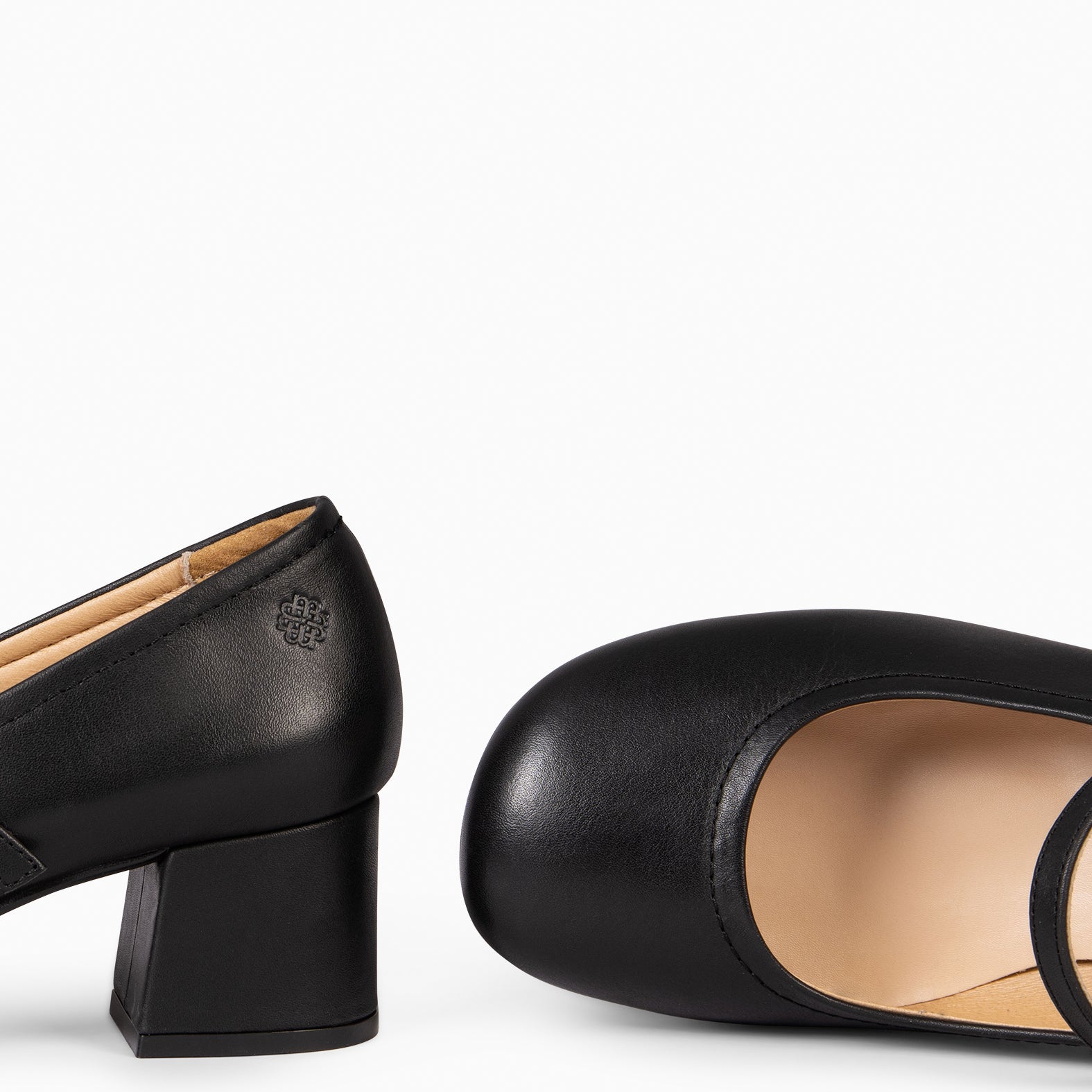 ROSALIA - BLACK MARY-JANES WIDE HEELS BARESOFT