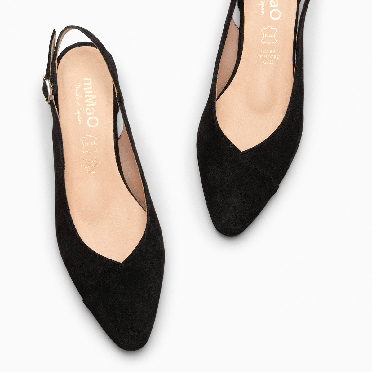 MARTINA – Slingbacks en cuir NOIR
