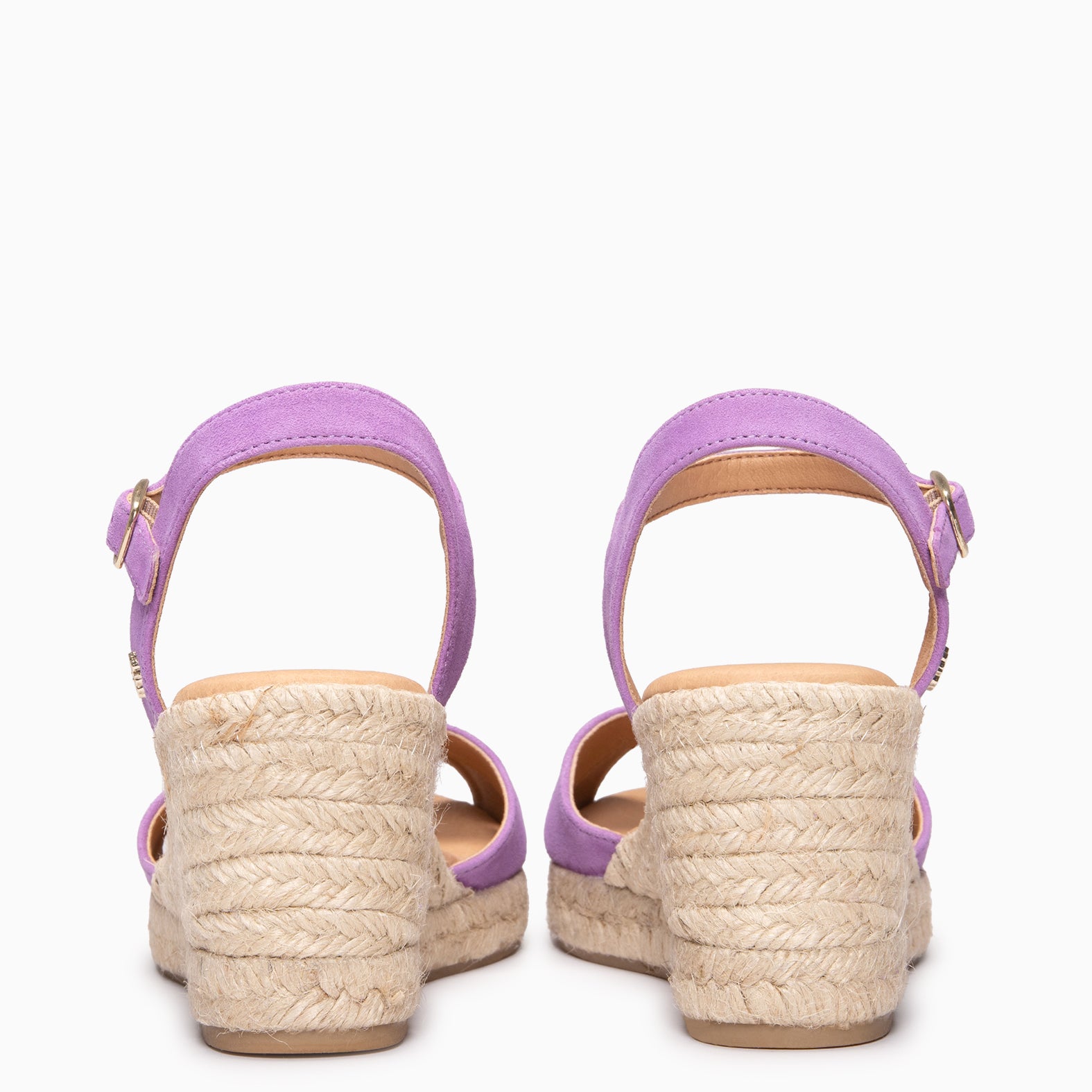 CALPE - Espadrilles à talon en daim MAUVE