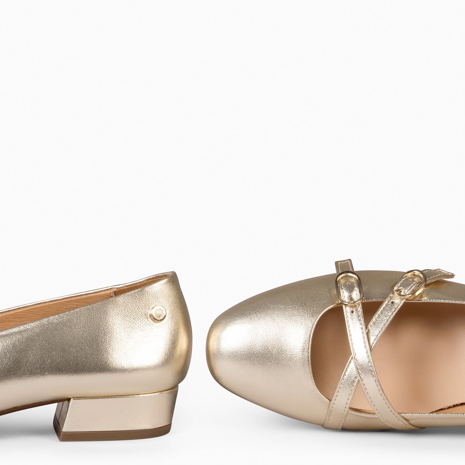 LINDA - MERCEDITA CON TIRAS CRUZADAS PLATINO