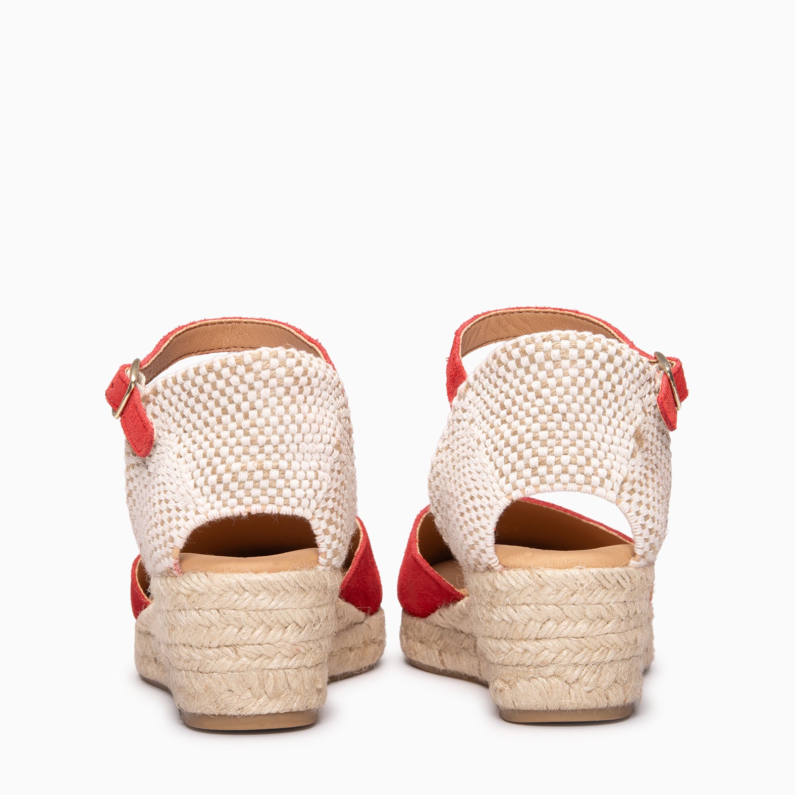 FORNELLS - Espadrilles à petit talon ROUGE
