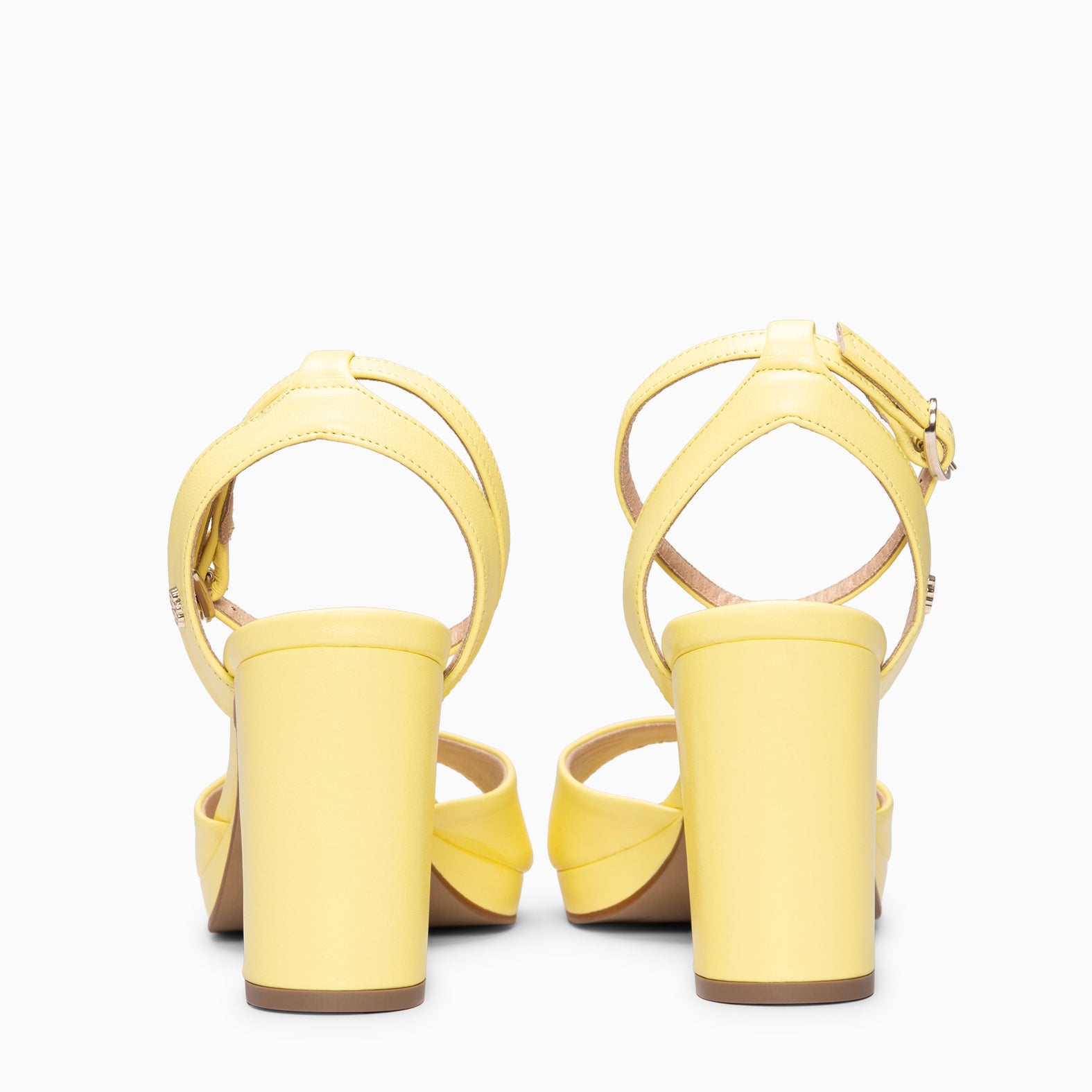 DALIDA - Sandalias de tacón ancho destalonado AMARILLO